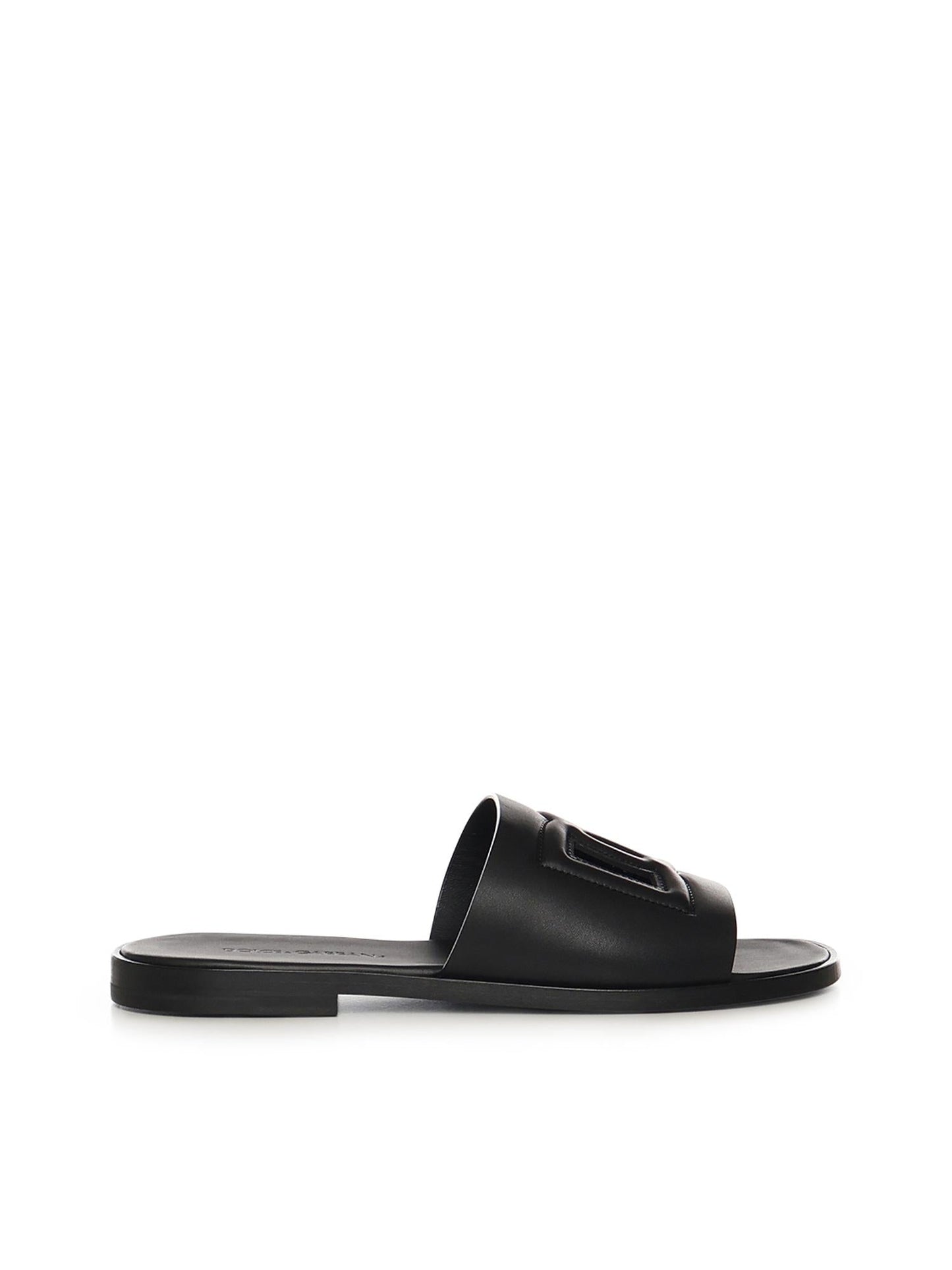 Slide in pelle con logo