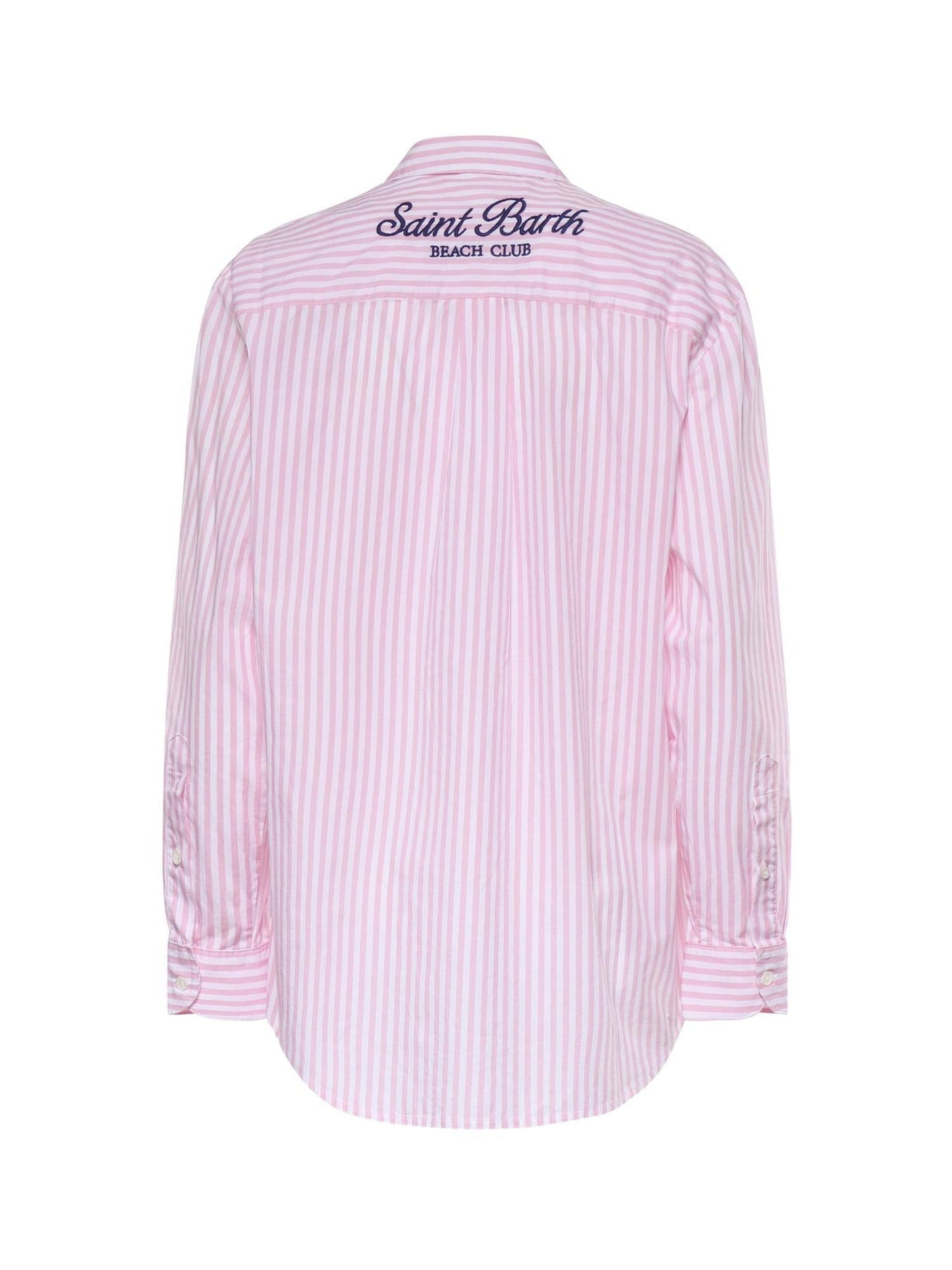 Camicia in cotone a righe con ricamo
