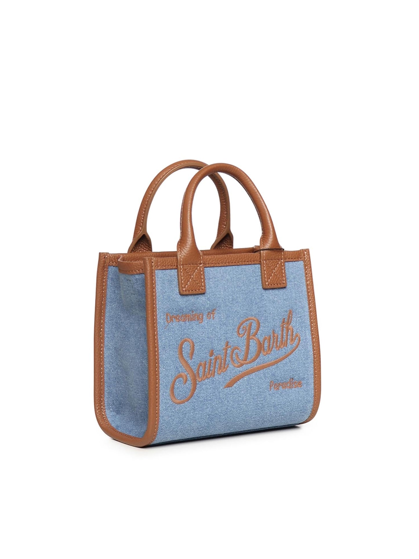 Borsa Vanity mini in denim e pelle