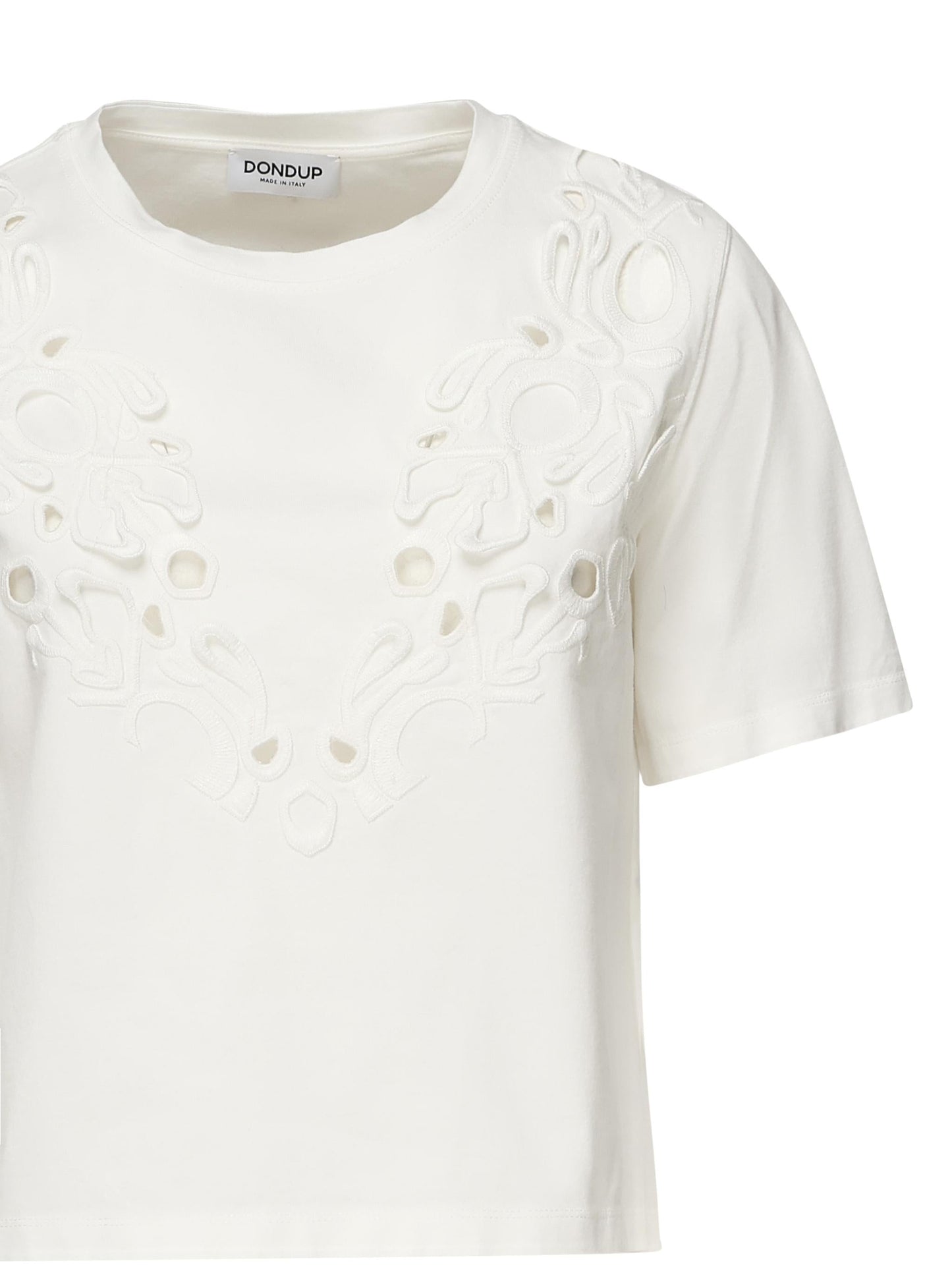 T-shirt cropped in jersey di cotone