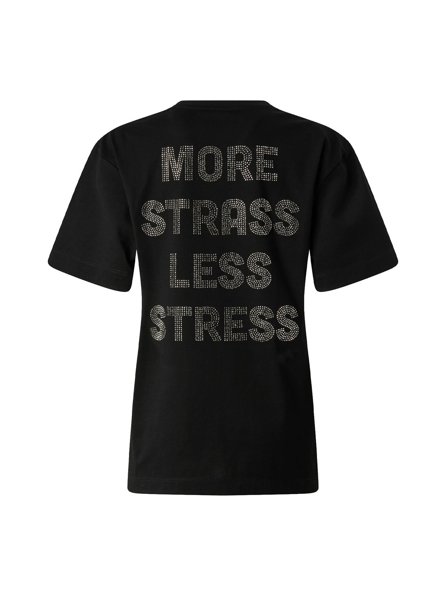 T-shirt More Strass Less Stress in cotone