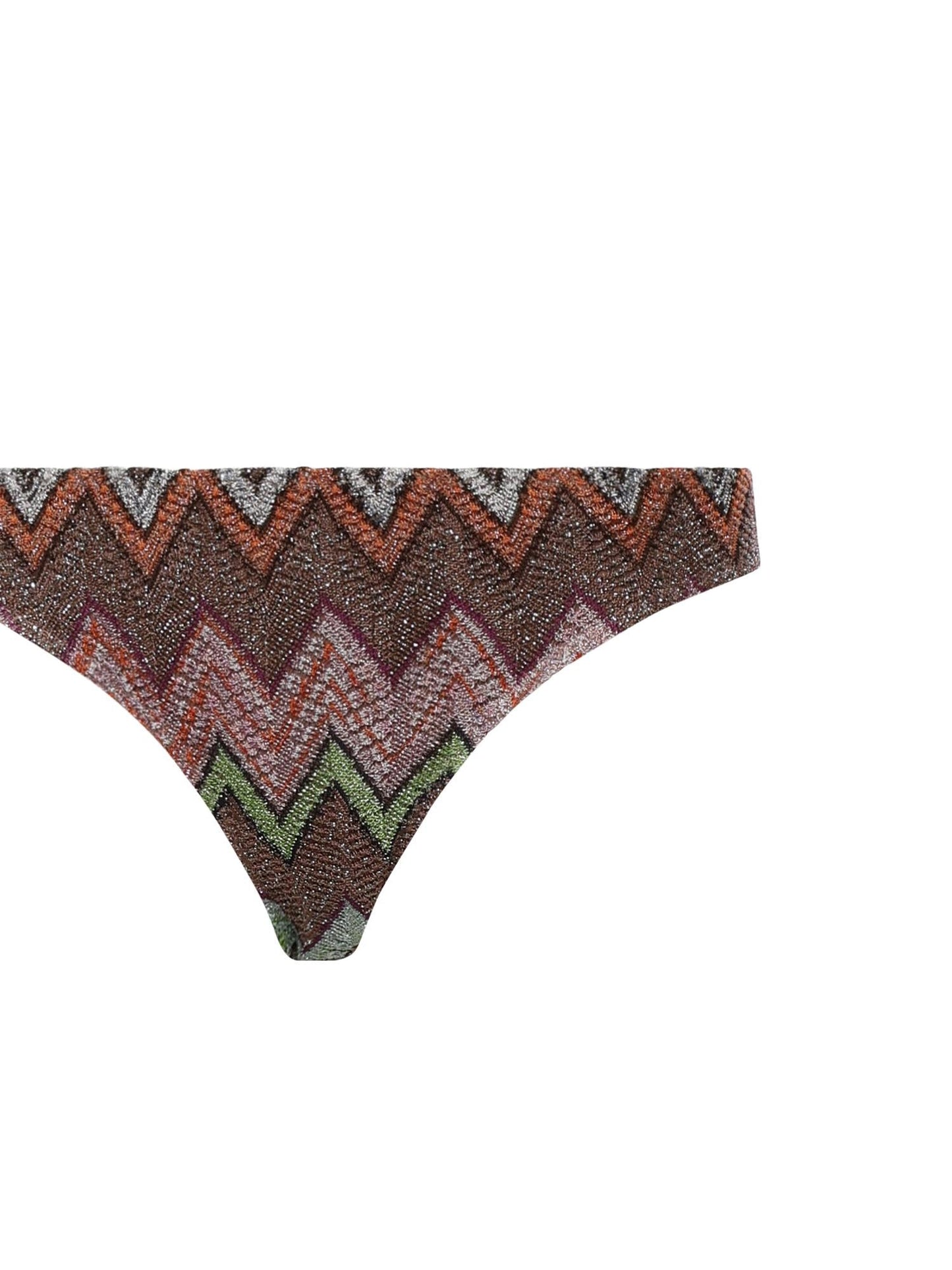 Bikini in viscosa lamé con macro zig zag
