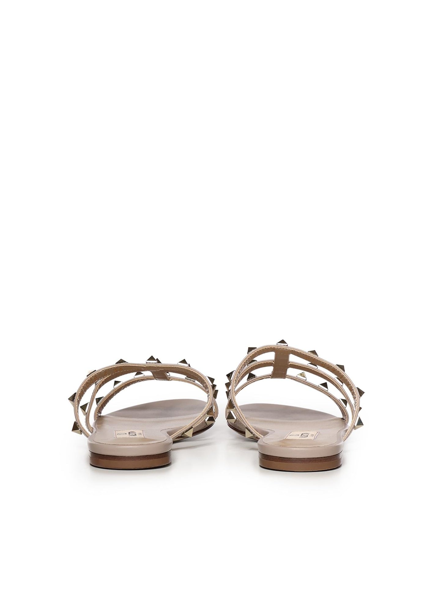 Sandalo slide Rockstud in pelle