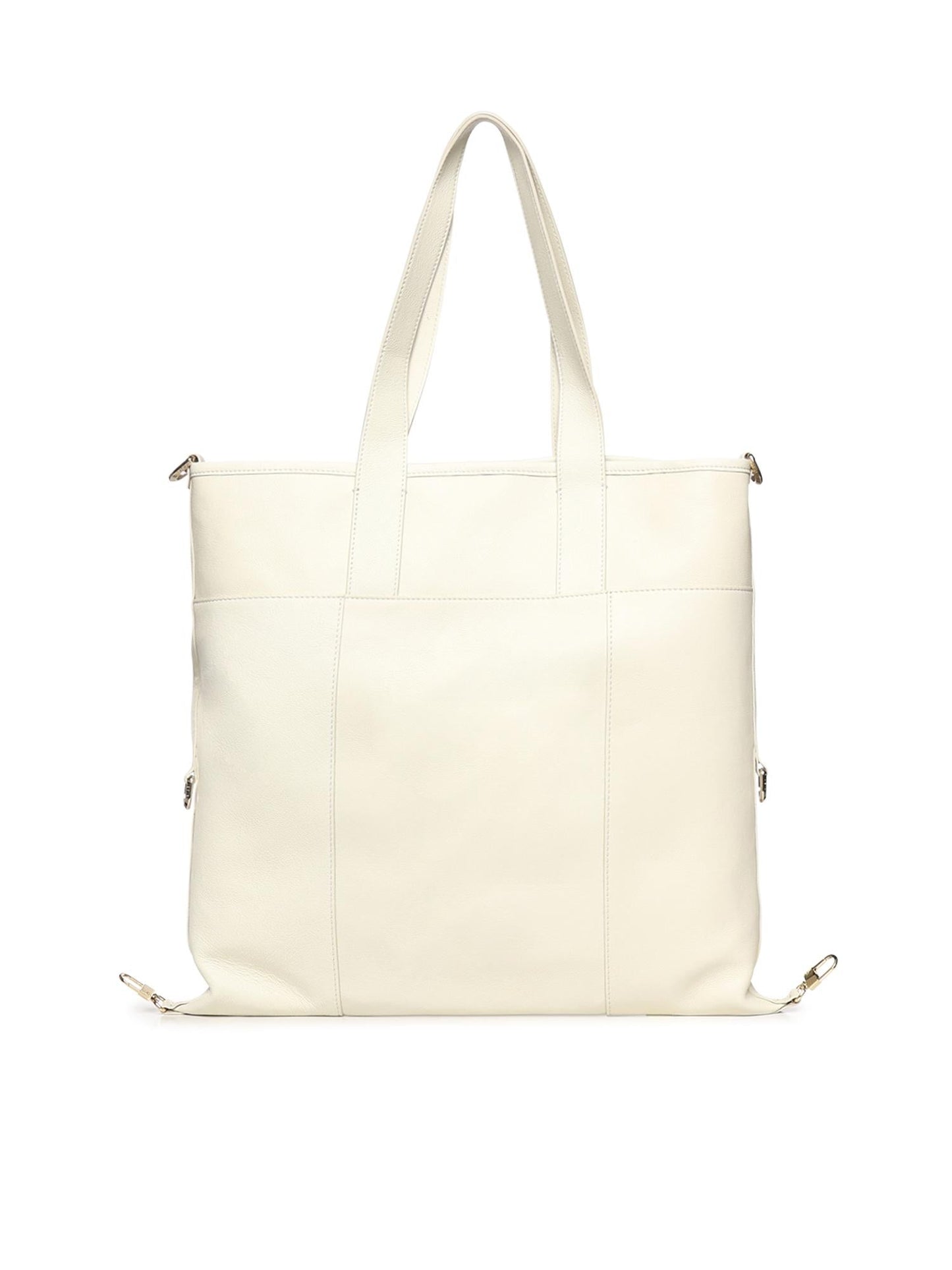 Borsa shopping in pelle con logo