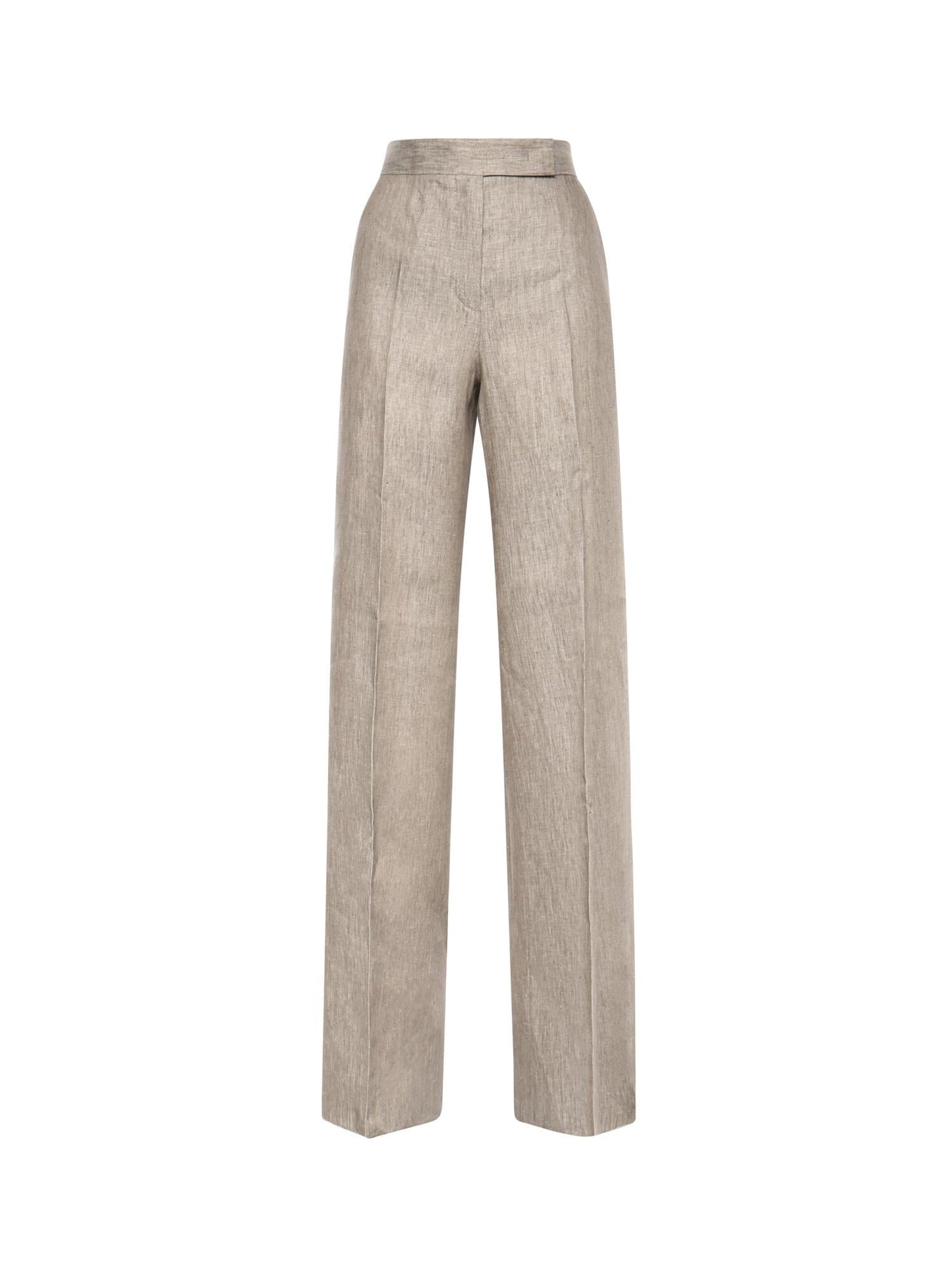 Pantalone in batavia di lino Chevron