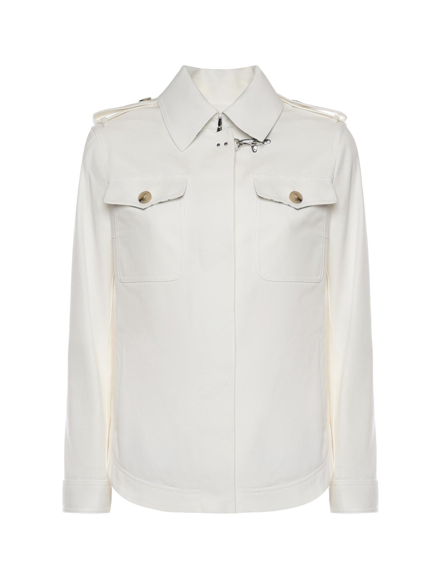 Shirt jacket in drill di cotone