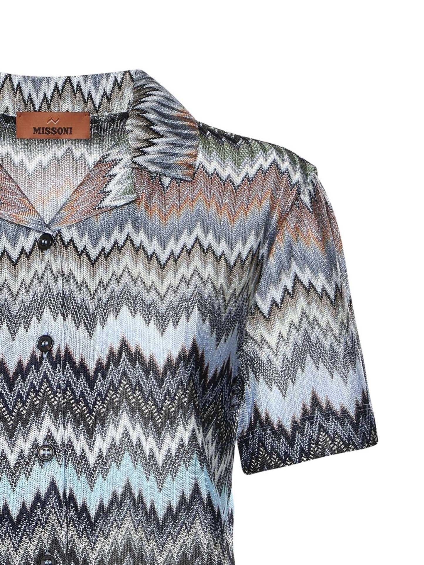 Camicia in viscosa chevron motivo snake