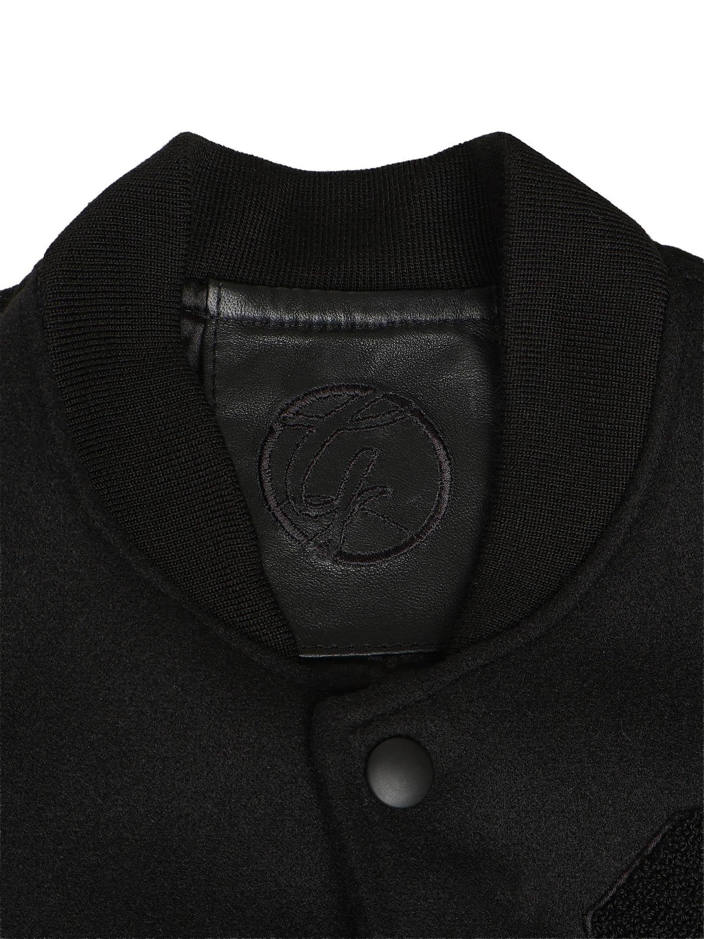 Bomber Varsity in nappa e tessuto
