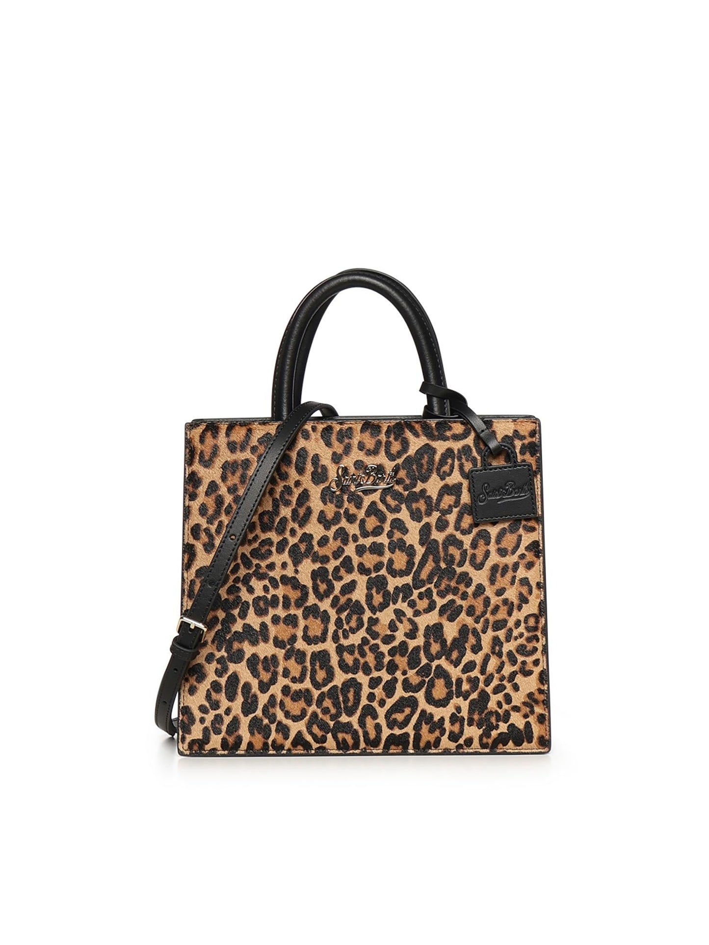 Borsa Shop Bag Midi con stampa leopardata