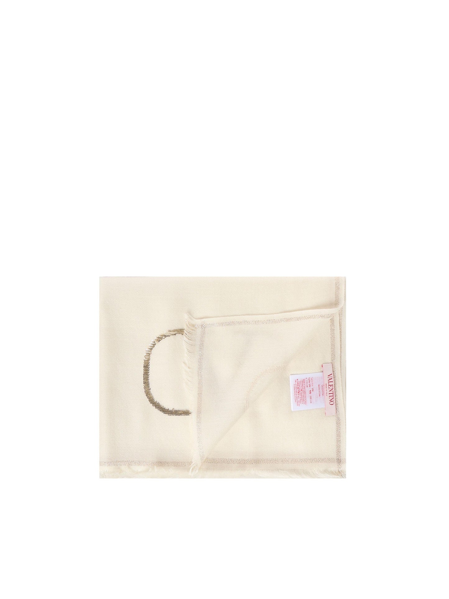 Scialle VLogo Signature in cashmere e seta con logo in lurex