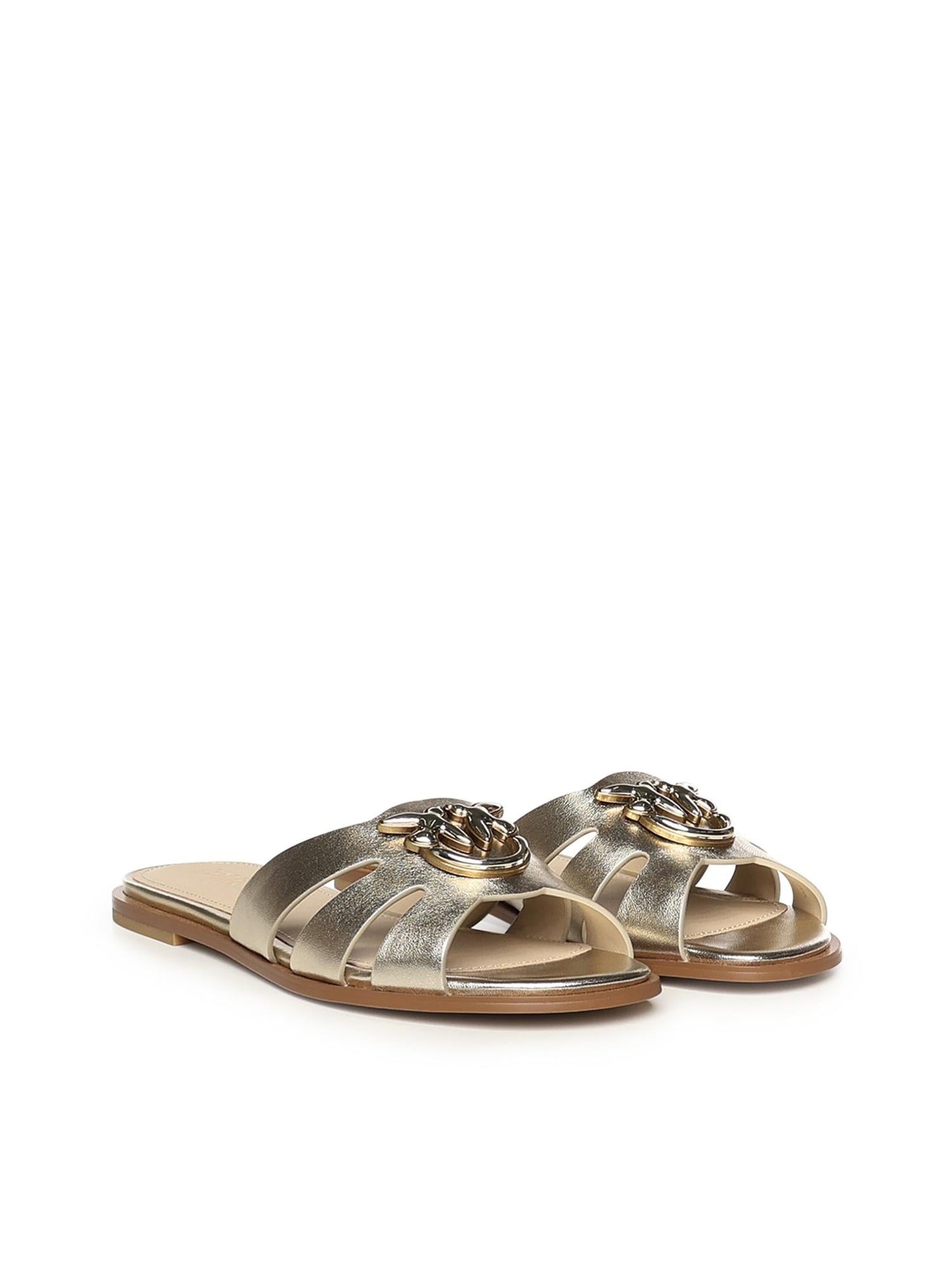 Slipper in pelle con logo
