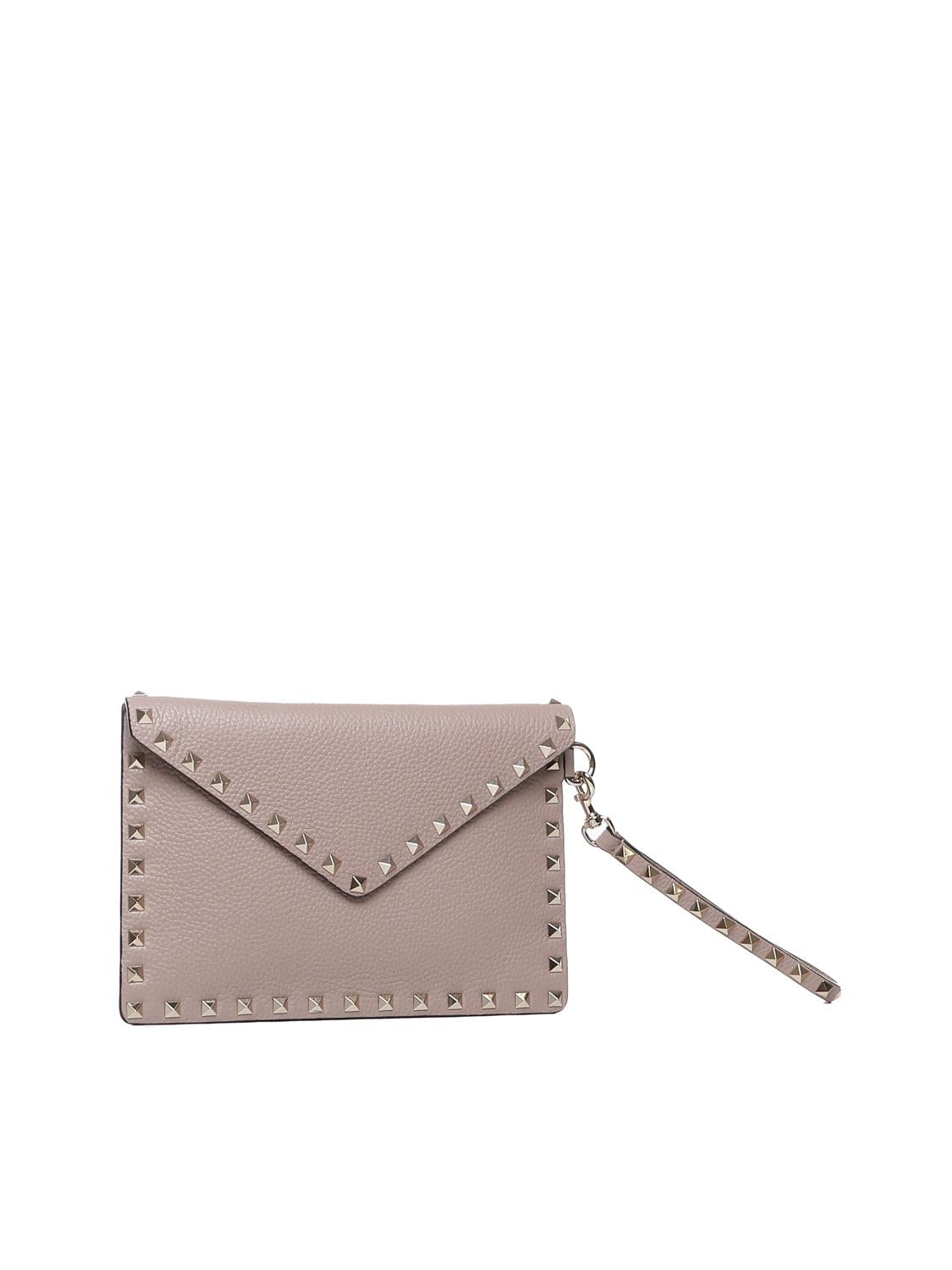Pouch Rockstud in vitello granato