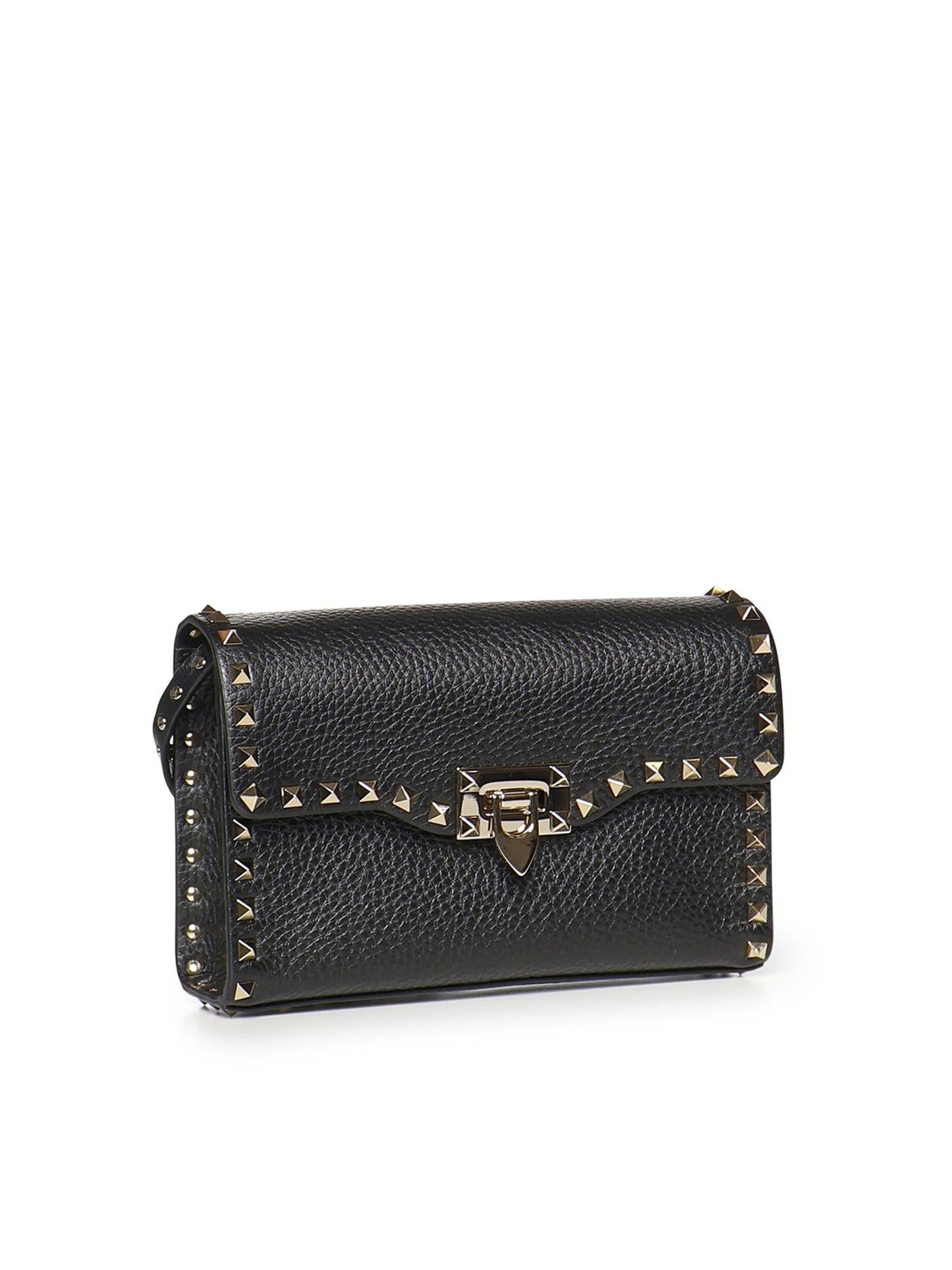Borsa piccola a tracolla Rockstud in vitello granato