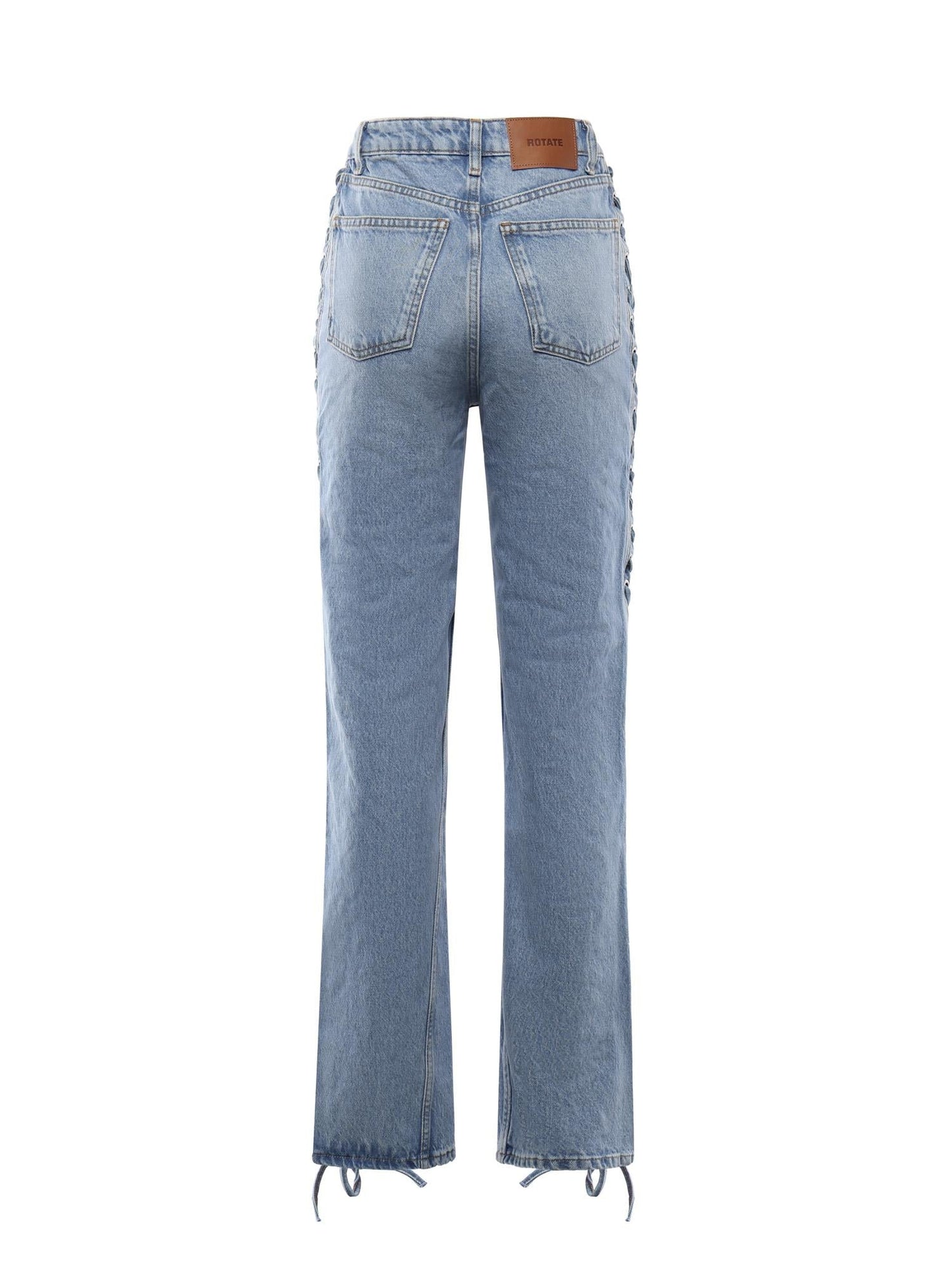 Jeans twisted lacing in denim