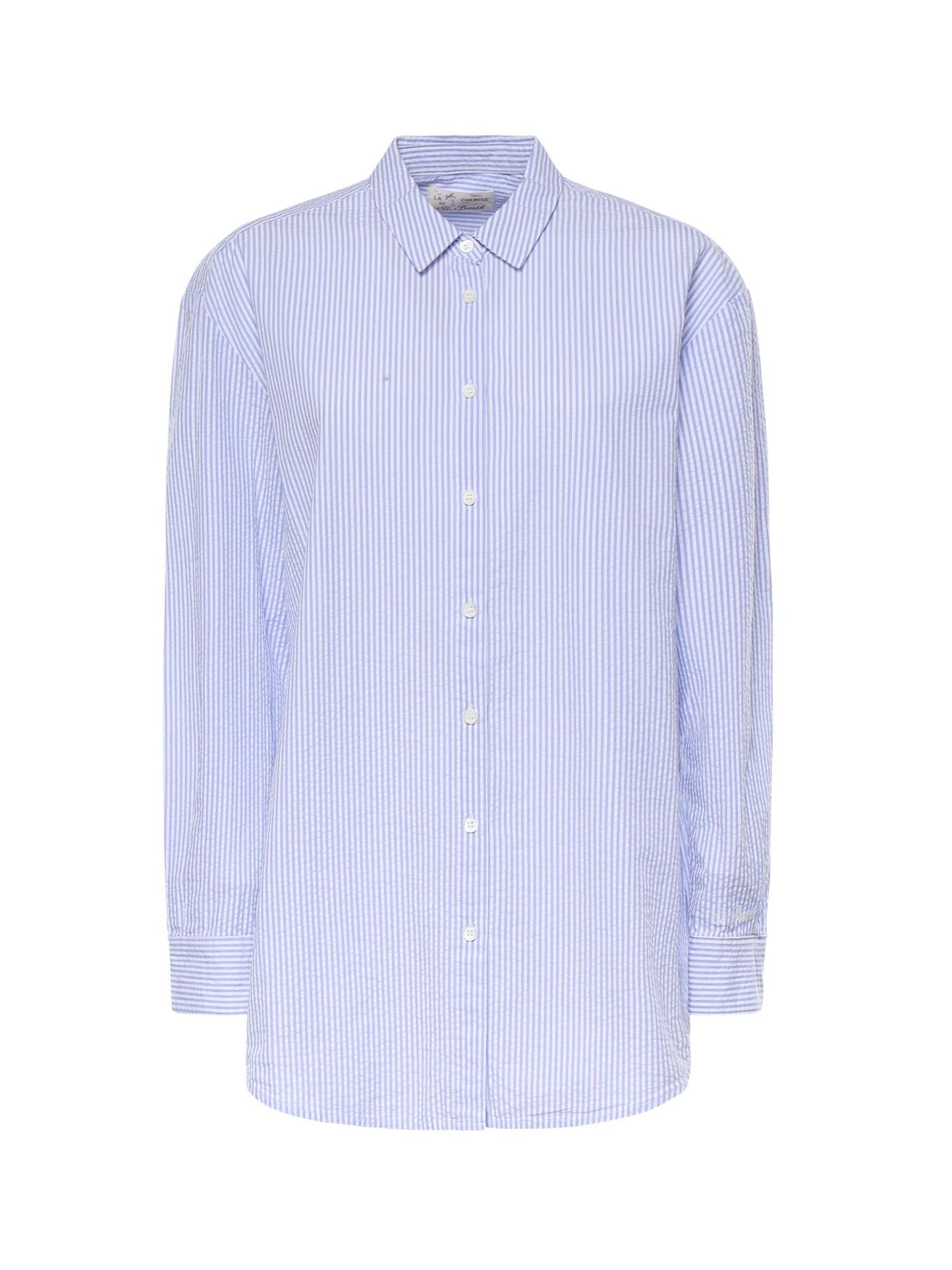 Camicia in cotone a righe con ricamo
