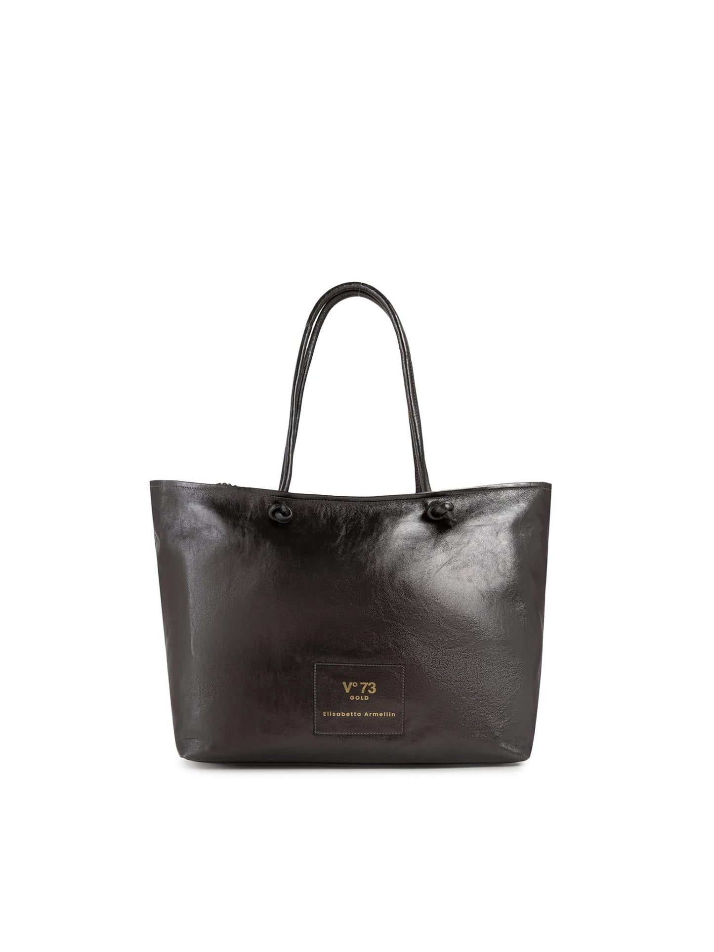 Borsa shopping in pelle con logo