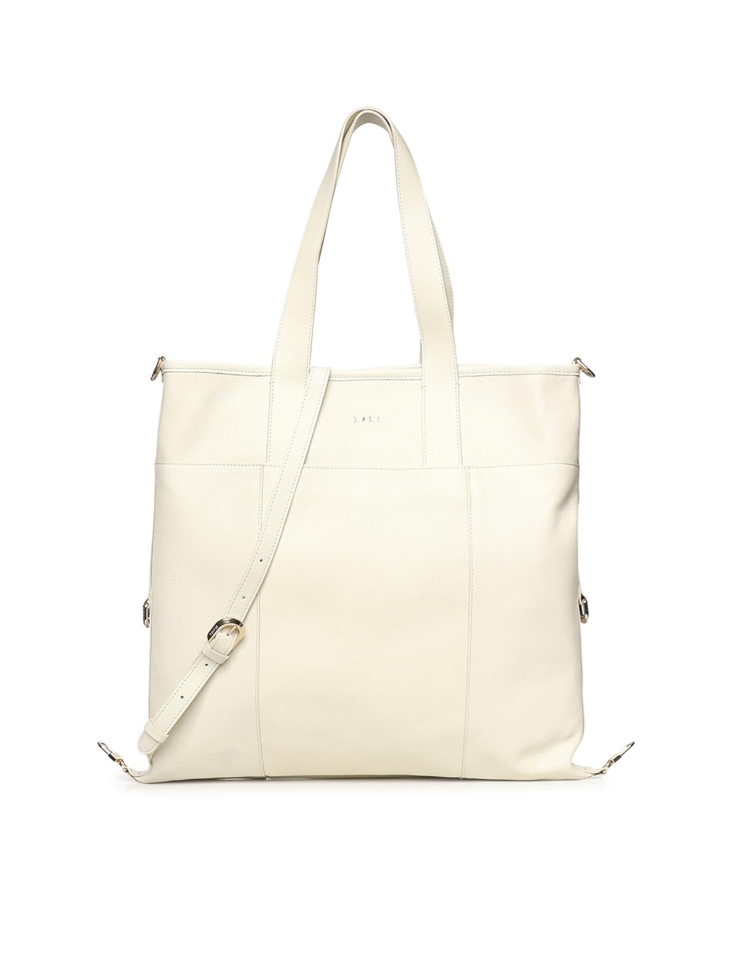 Borsa shopping in pelle con logo