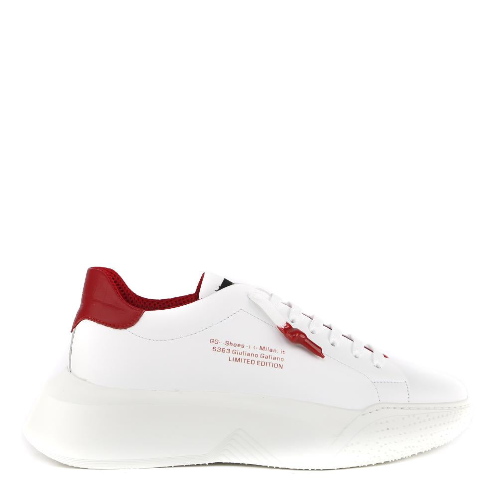 Sneakers nemesis in pelle con talloncino a contrasto