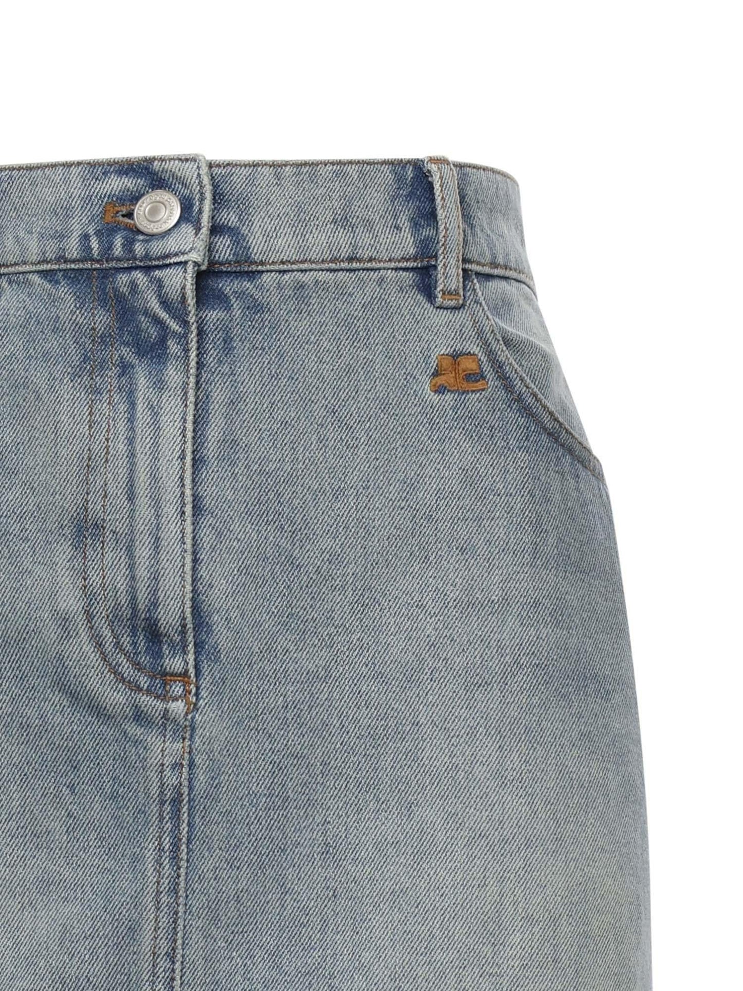Gonna asimmetrica in denim