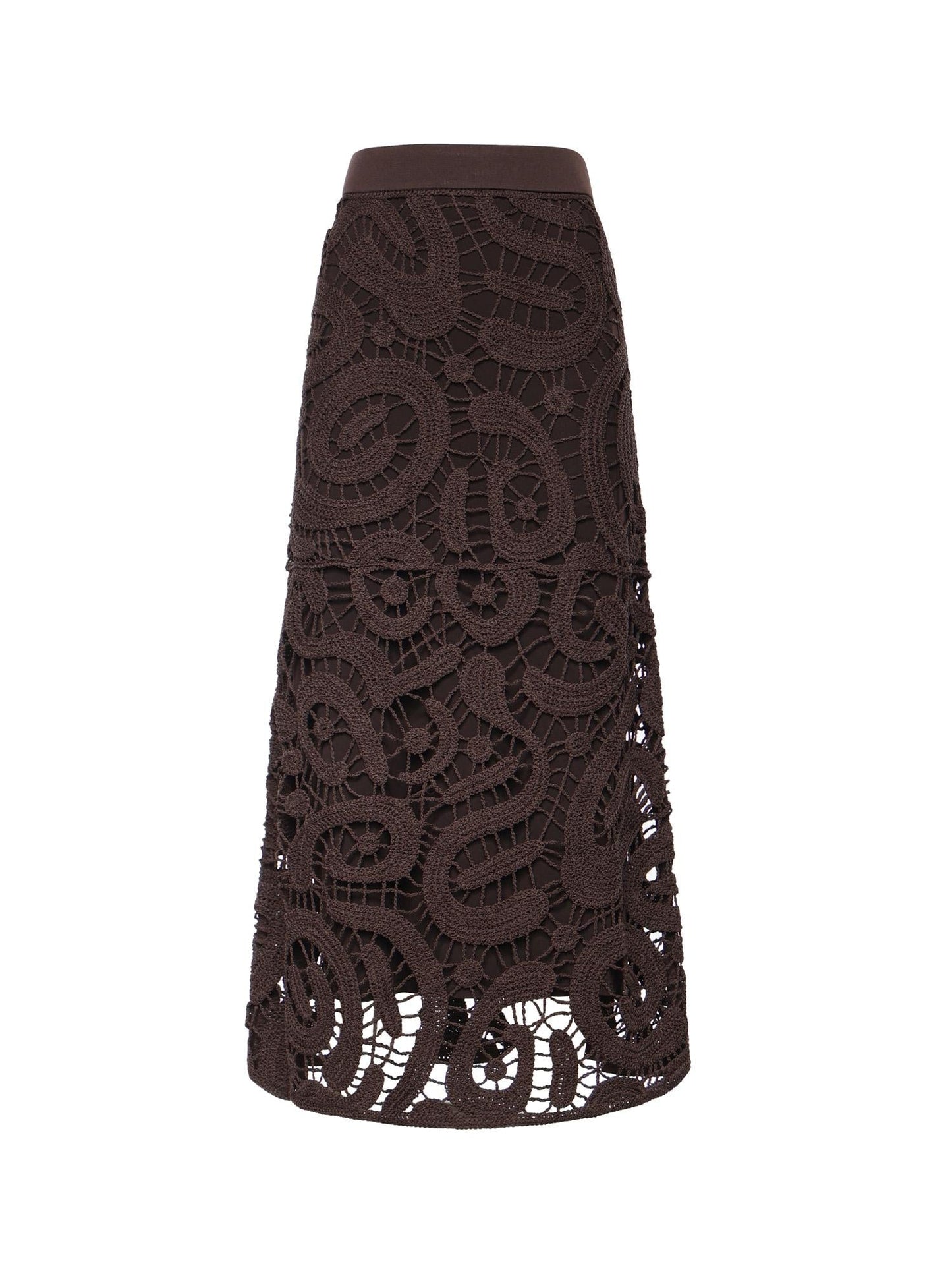 Gonna midi in crochet geometrico