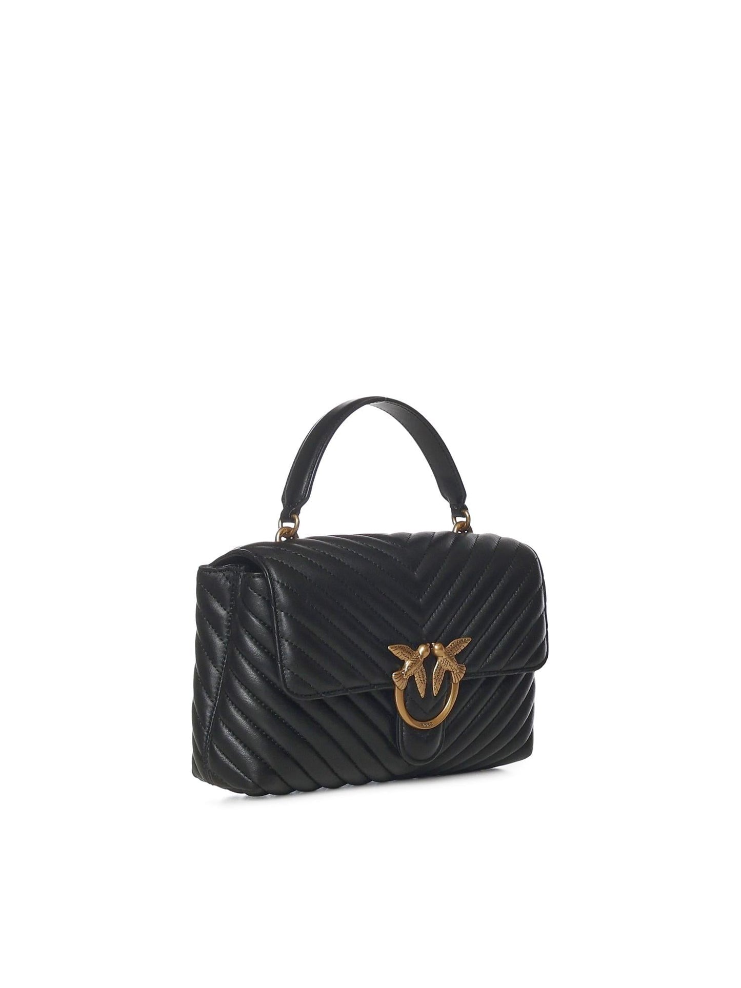 Borsa a mano media Love Bag Puff Chevron in nappa