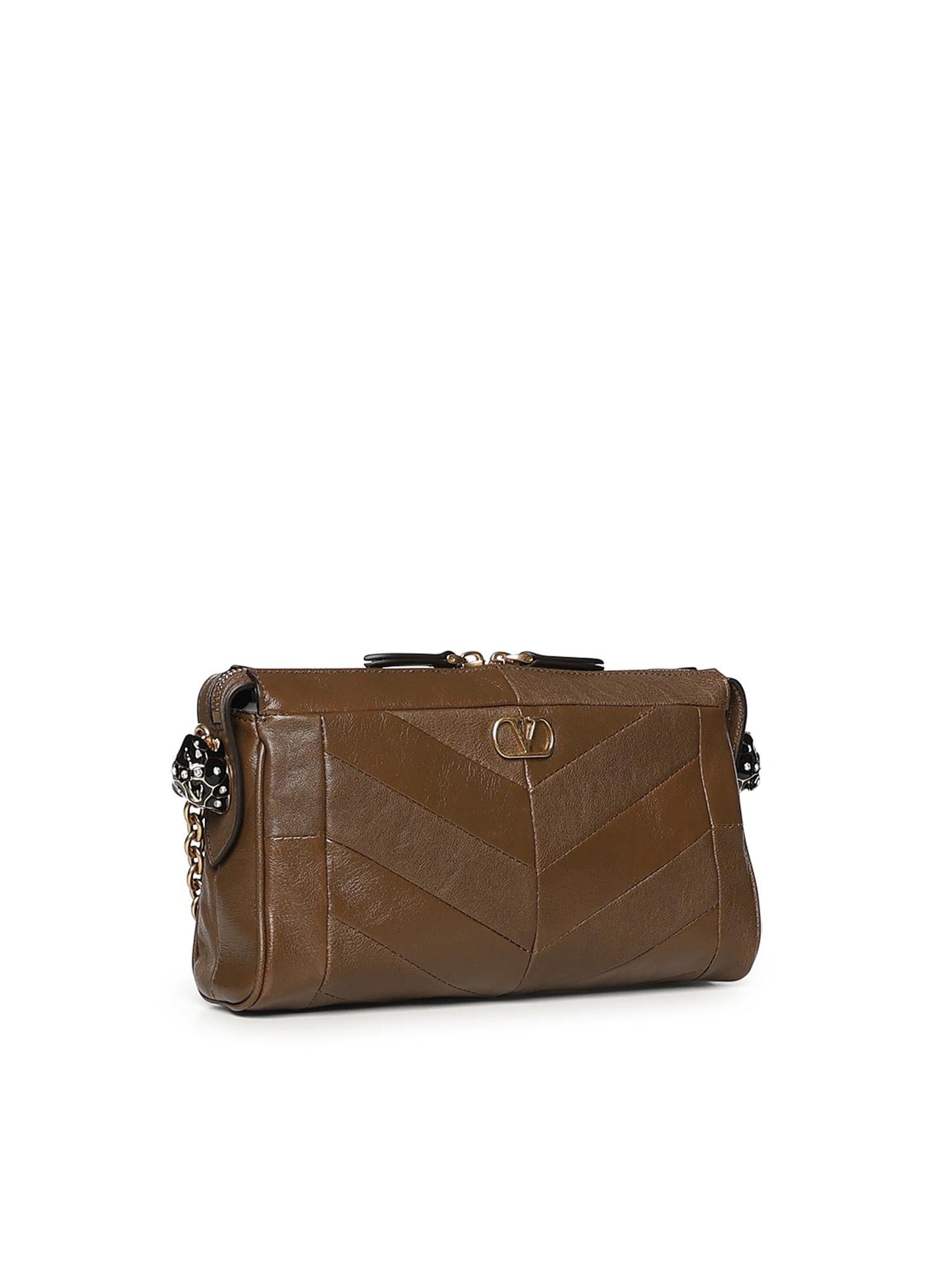Borsa a tracolla Panthea in nappa motivo chevron