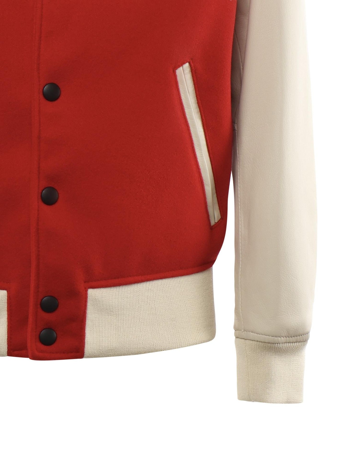 Bomber Varsity in nappa e tessuto