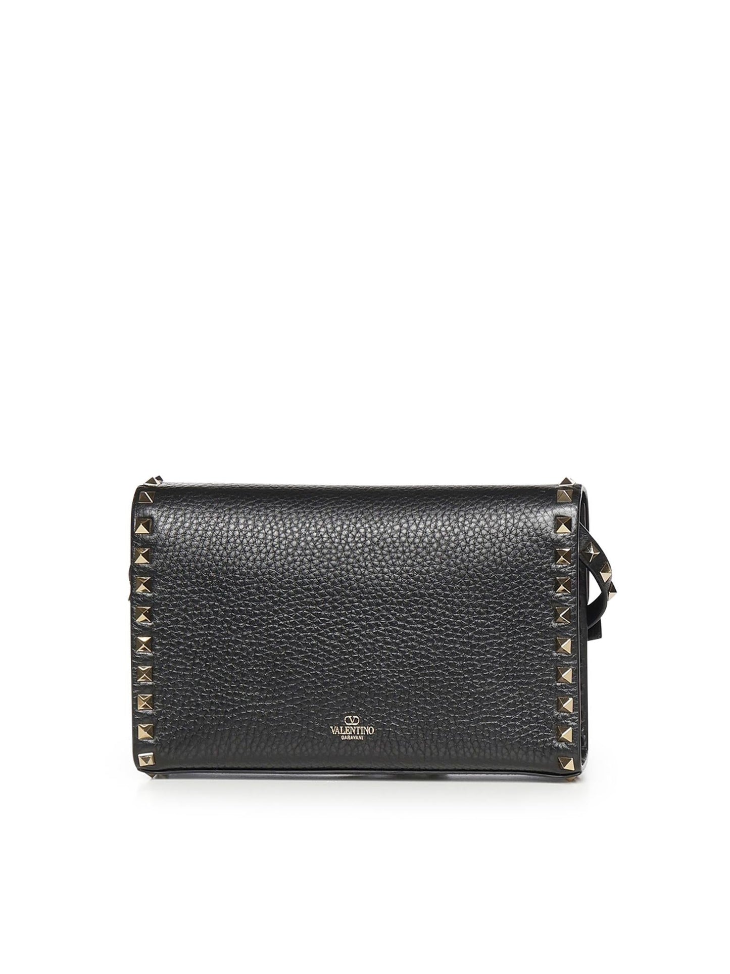 Borsa piccola a tracolla Rockstud in vitello granato