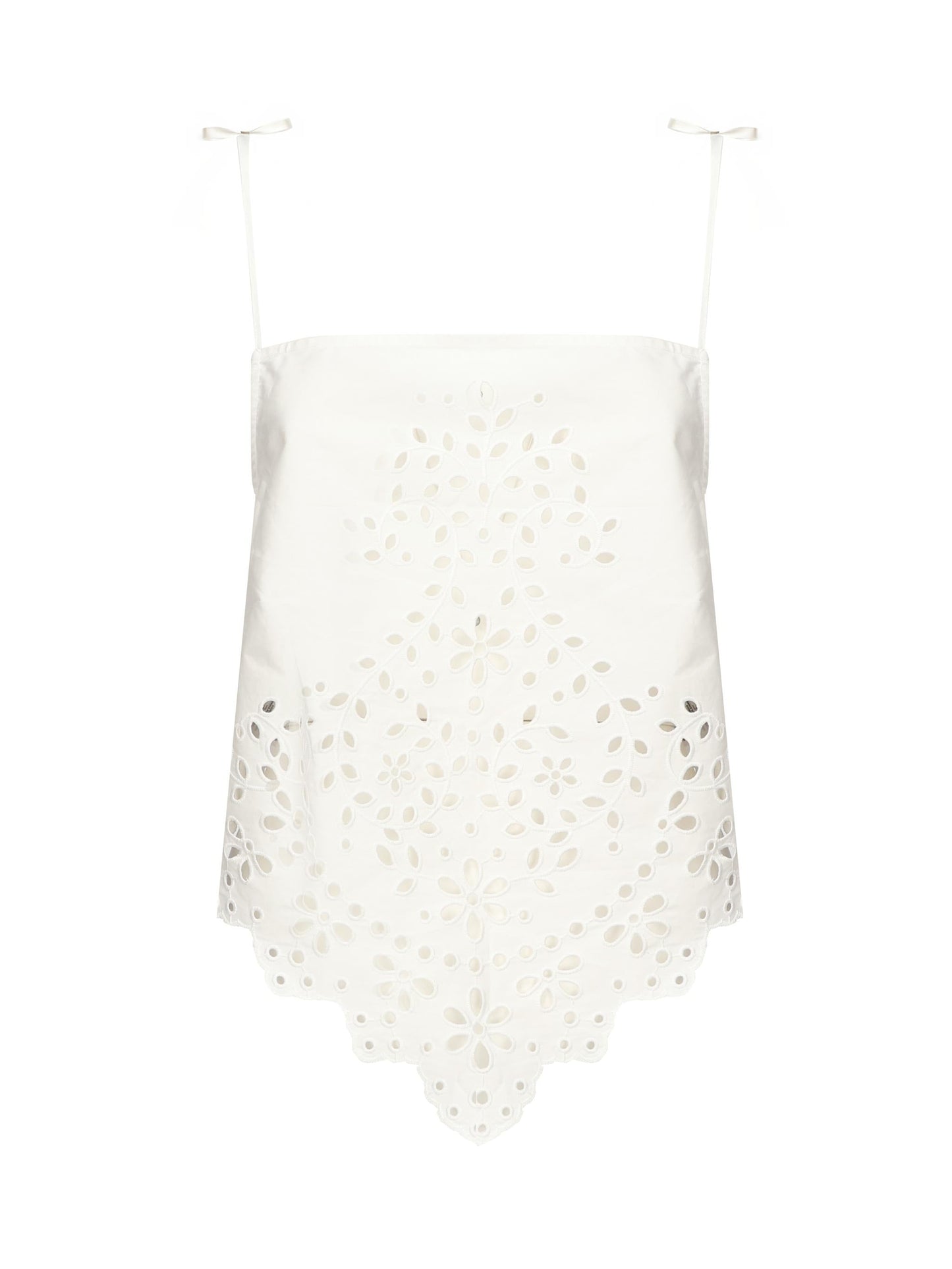 Top ricamato in cotone