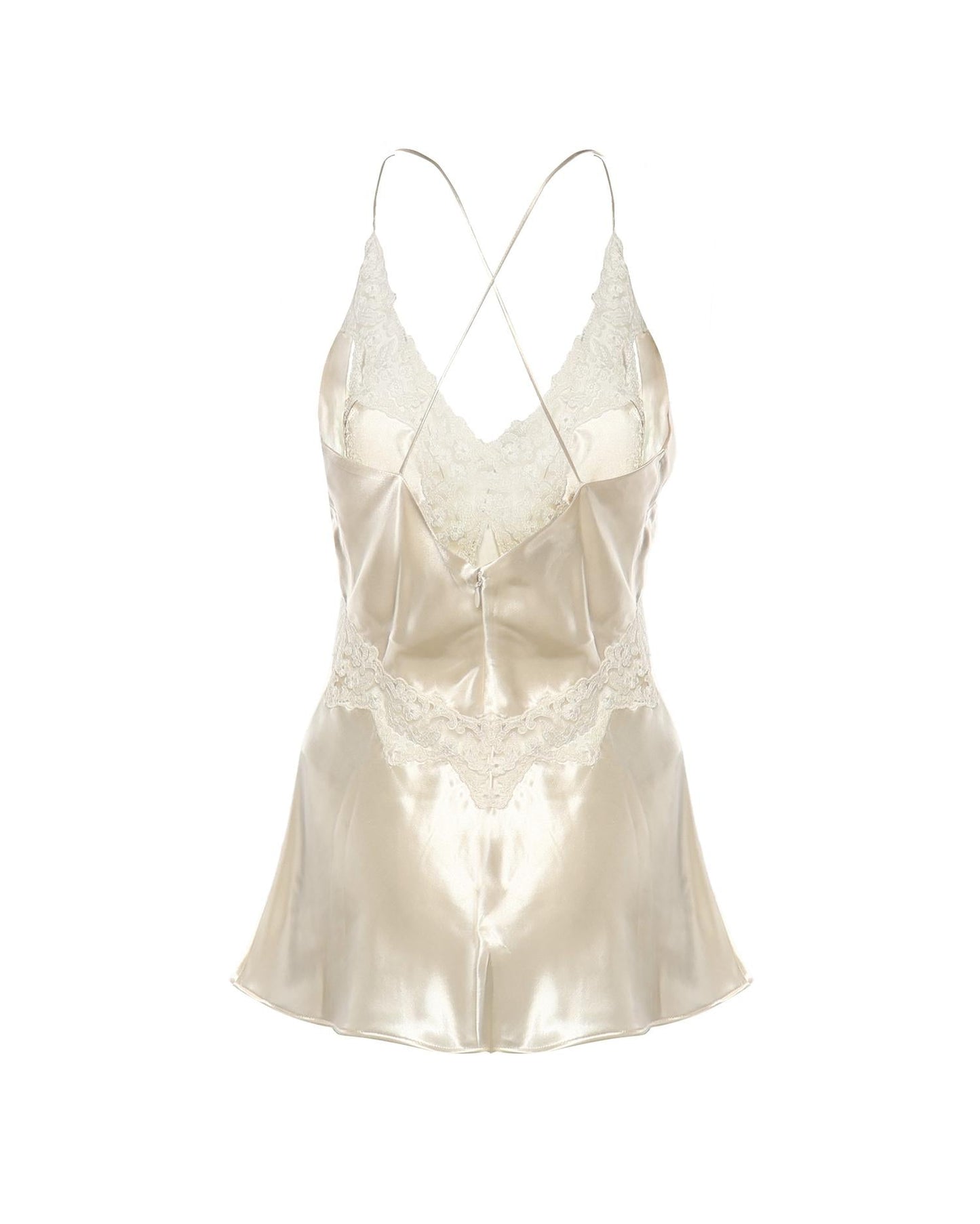 Top in raso con pizzo