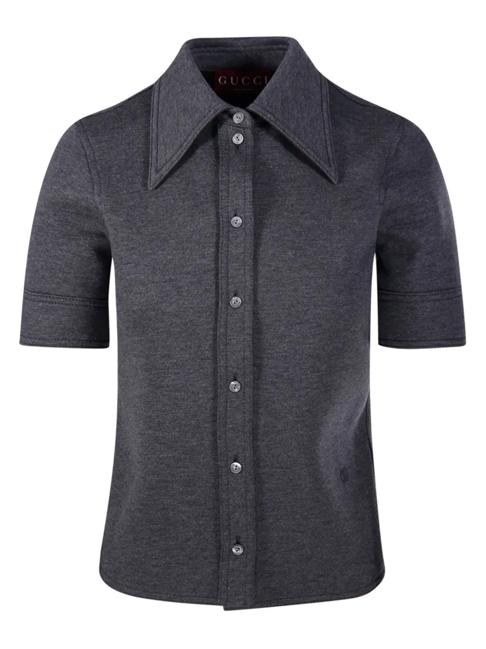 Camicia in jersey di cotone e lana
