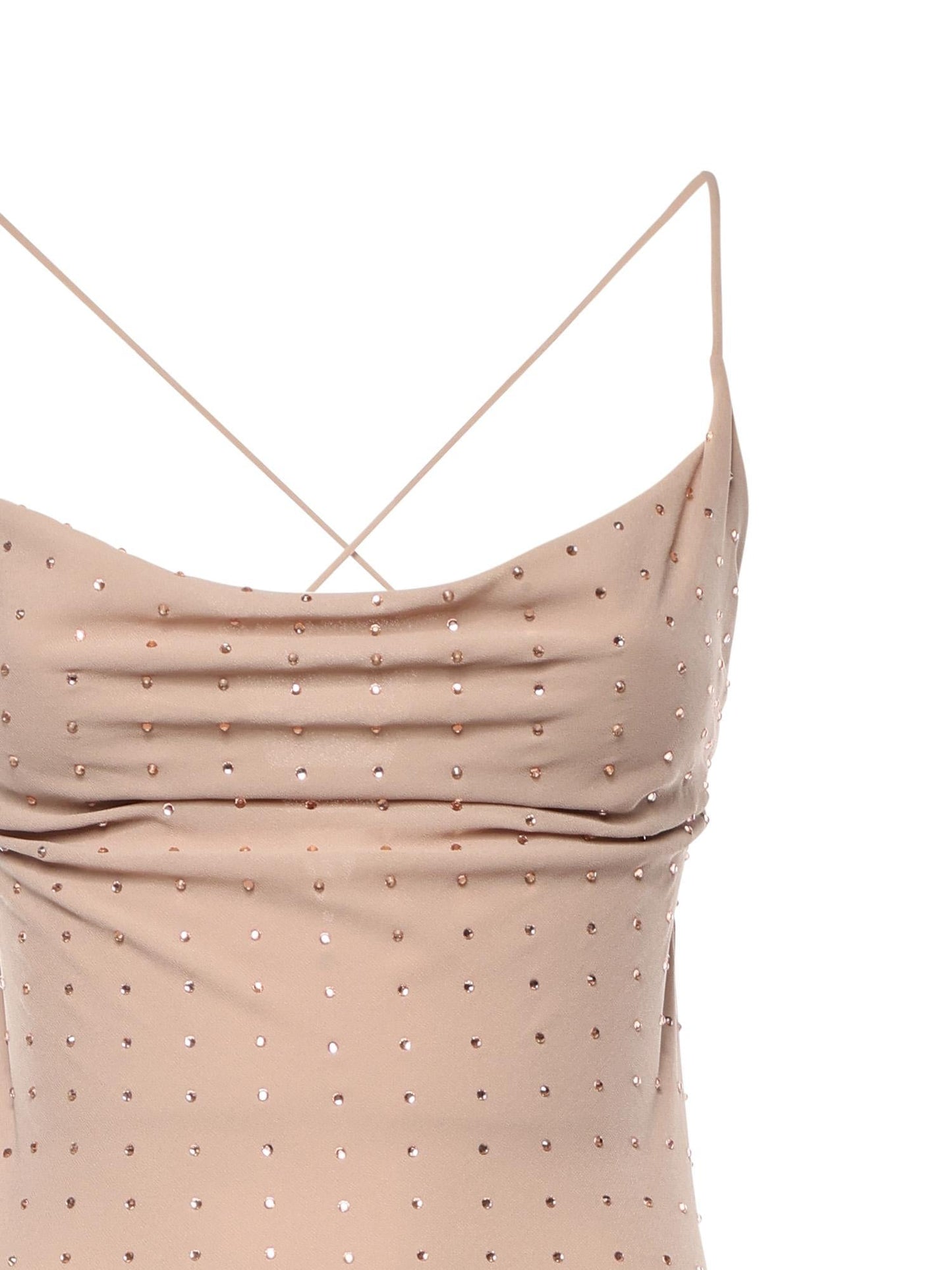Abito slipdress lungo con strass