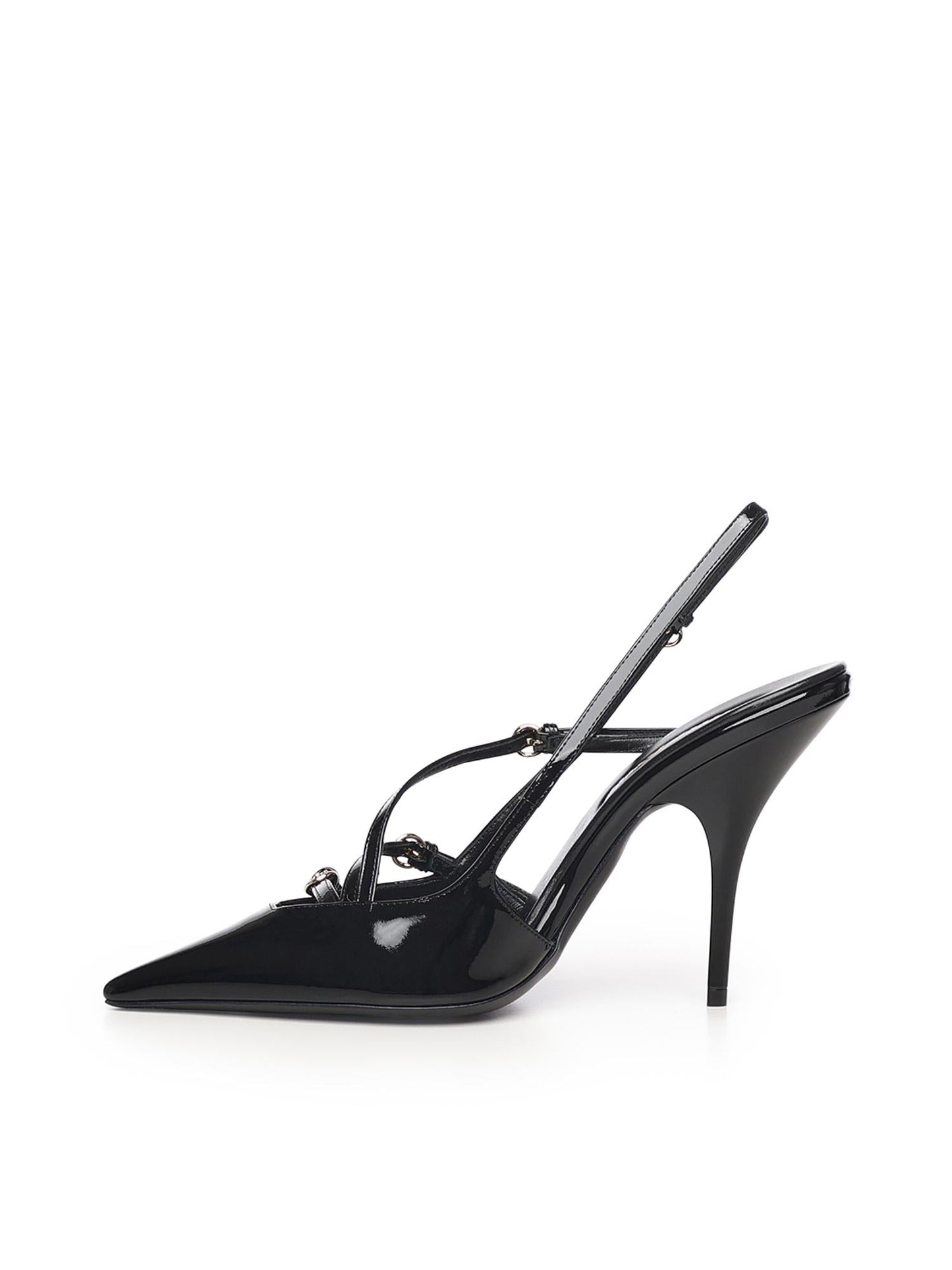 Slingback in vernice con fibbie