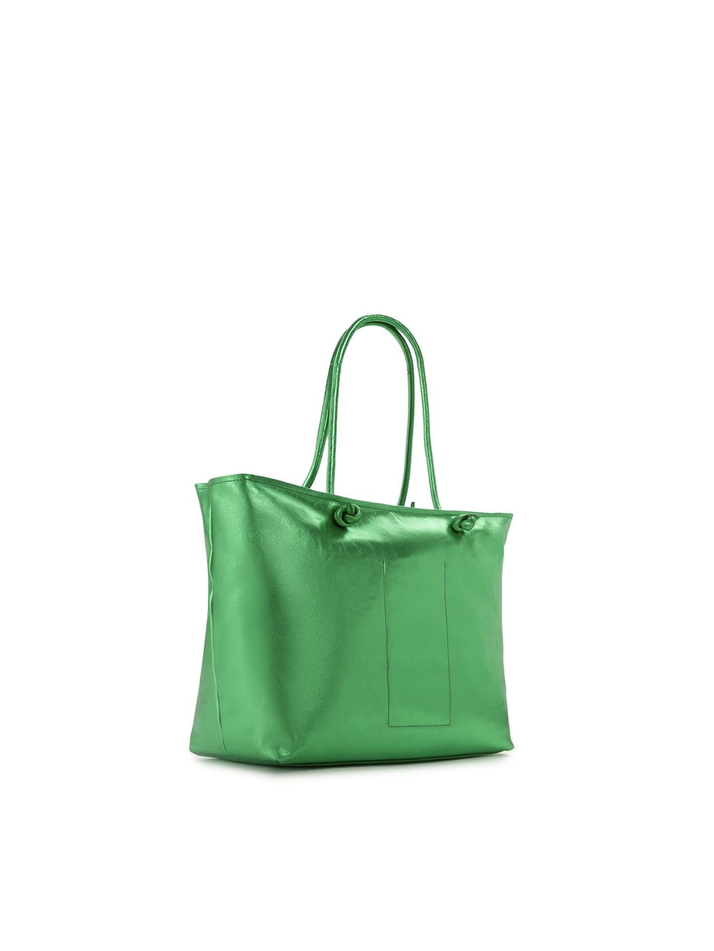 Borsa shopping in pelle con logo