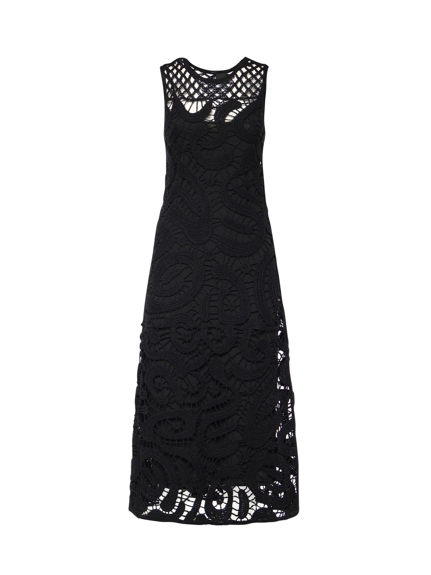 Abito midi senza maniche in crochet geometrico