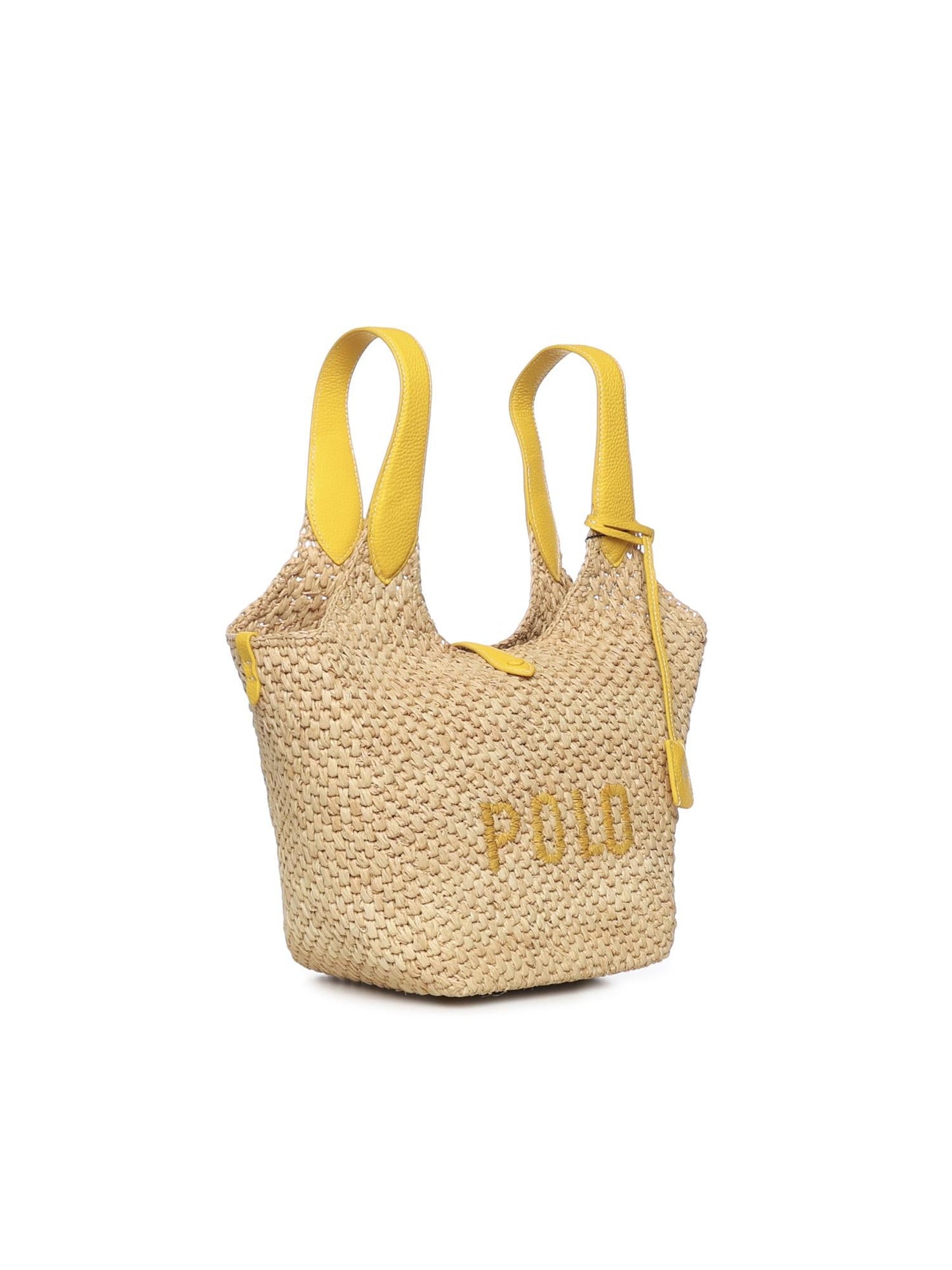 Borsa tote Polo Play in rafia e pelle