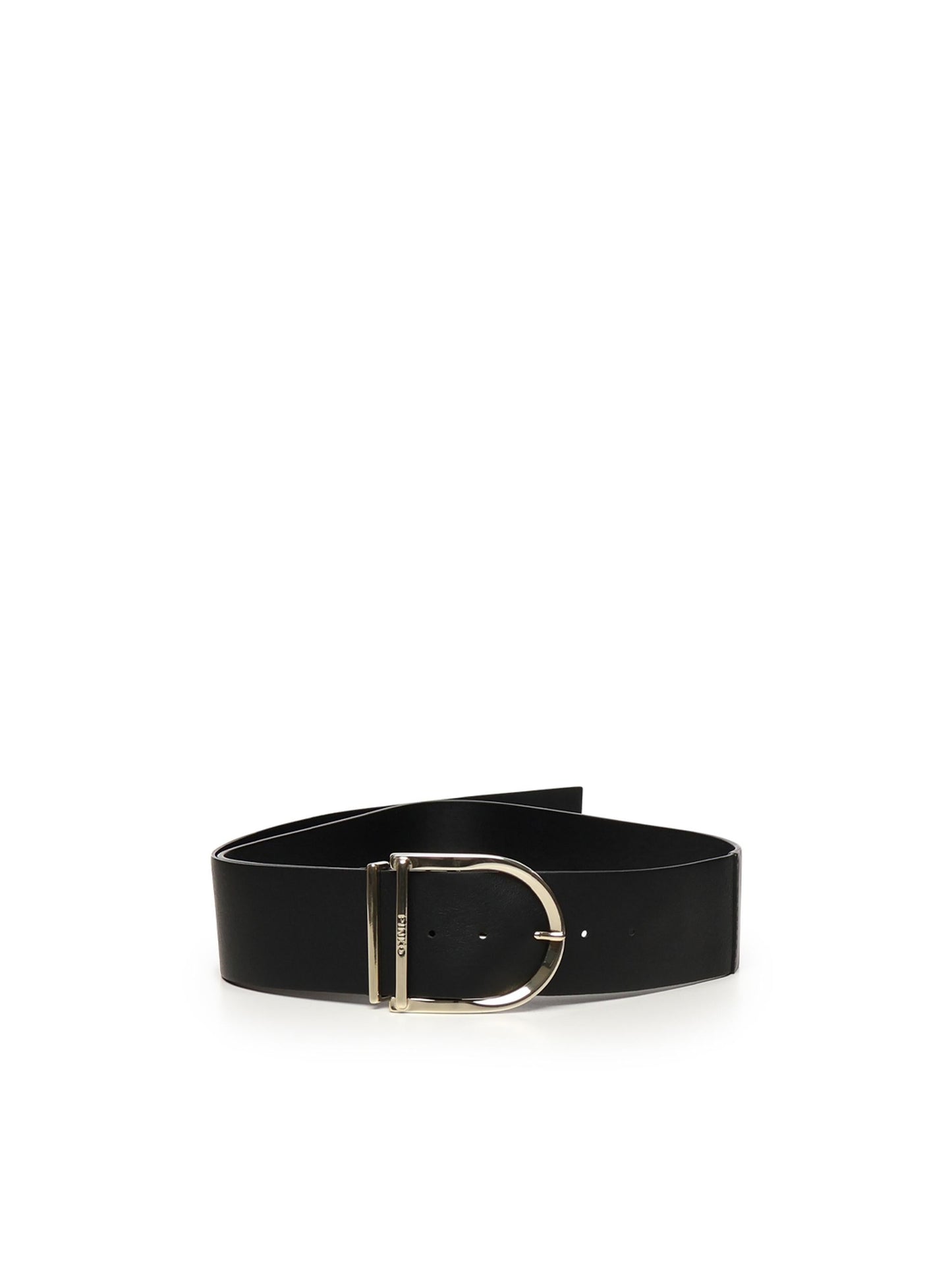 Cintura alta in pelle e nappa 6cm