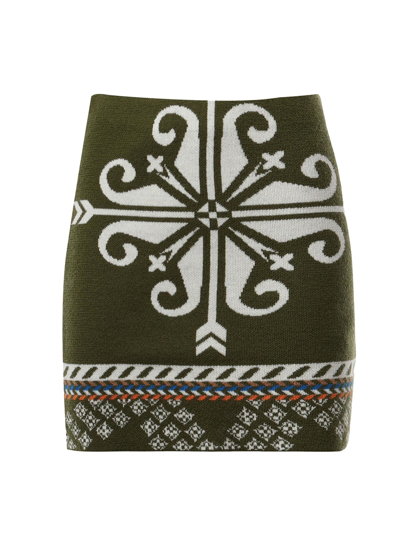Minigonna in maglia di cotone jacquard