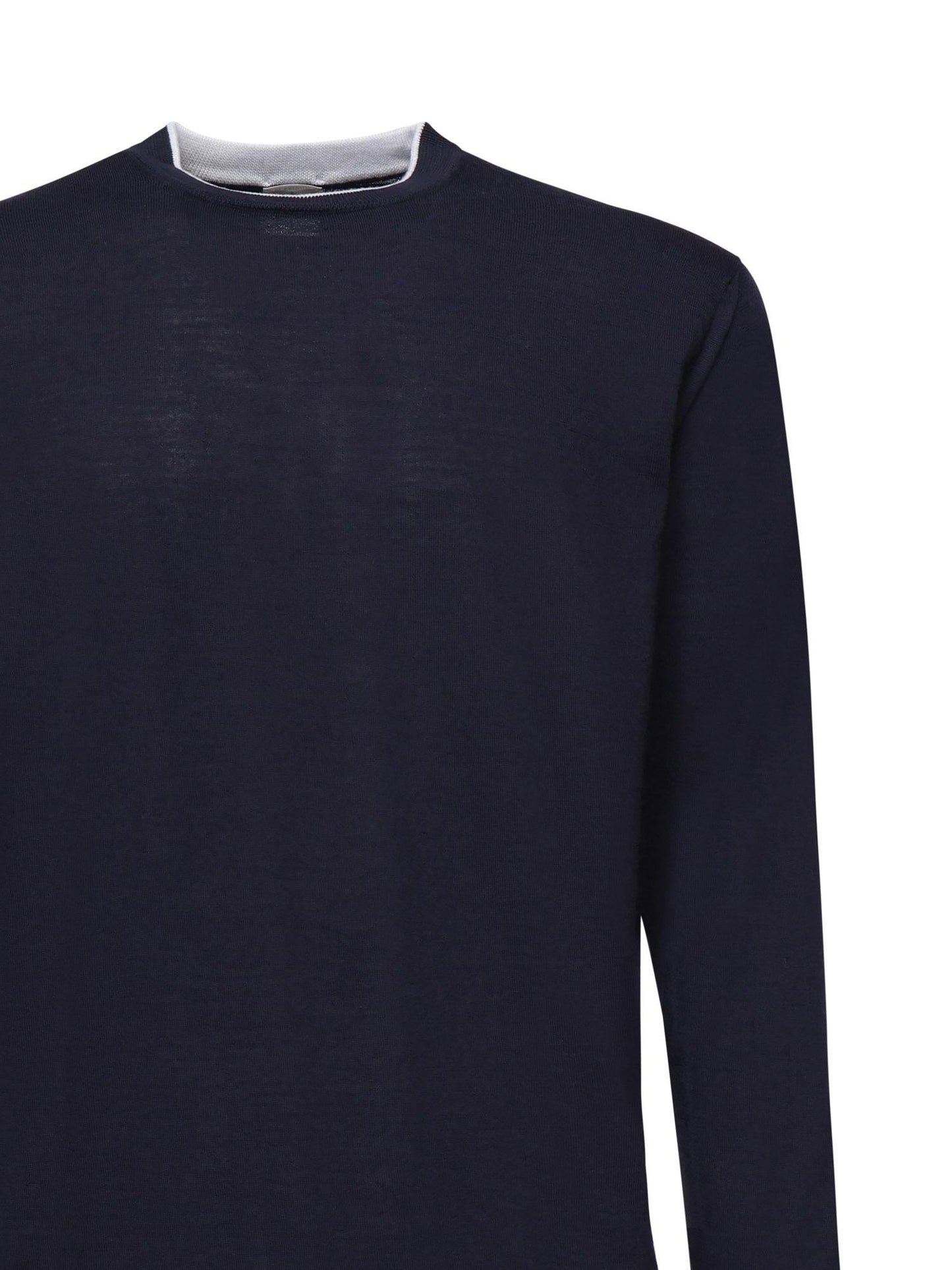 Maglia girocollo in lana e seta