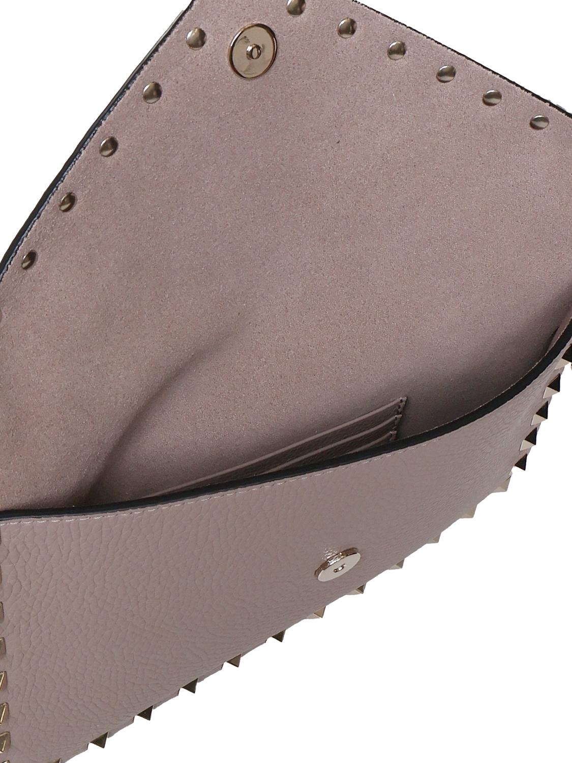 Pouch Rockstud in vitello granato