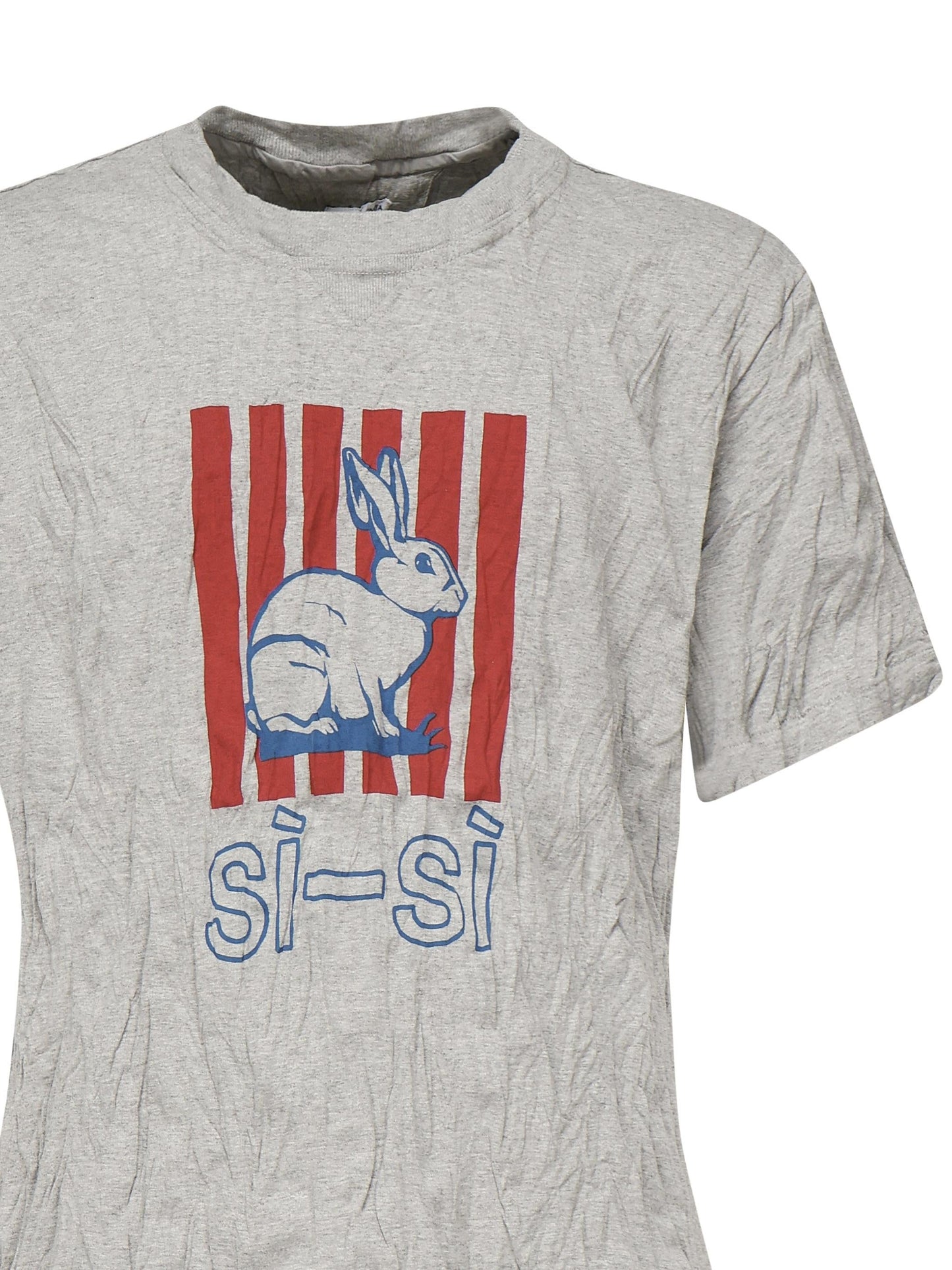 T-shirt in jersey di cotone froissé con stampa