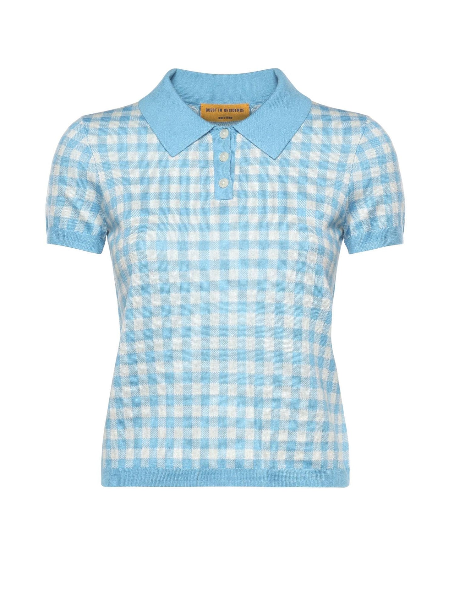 Polo check in misto lino e seta