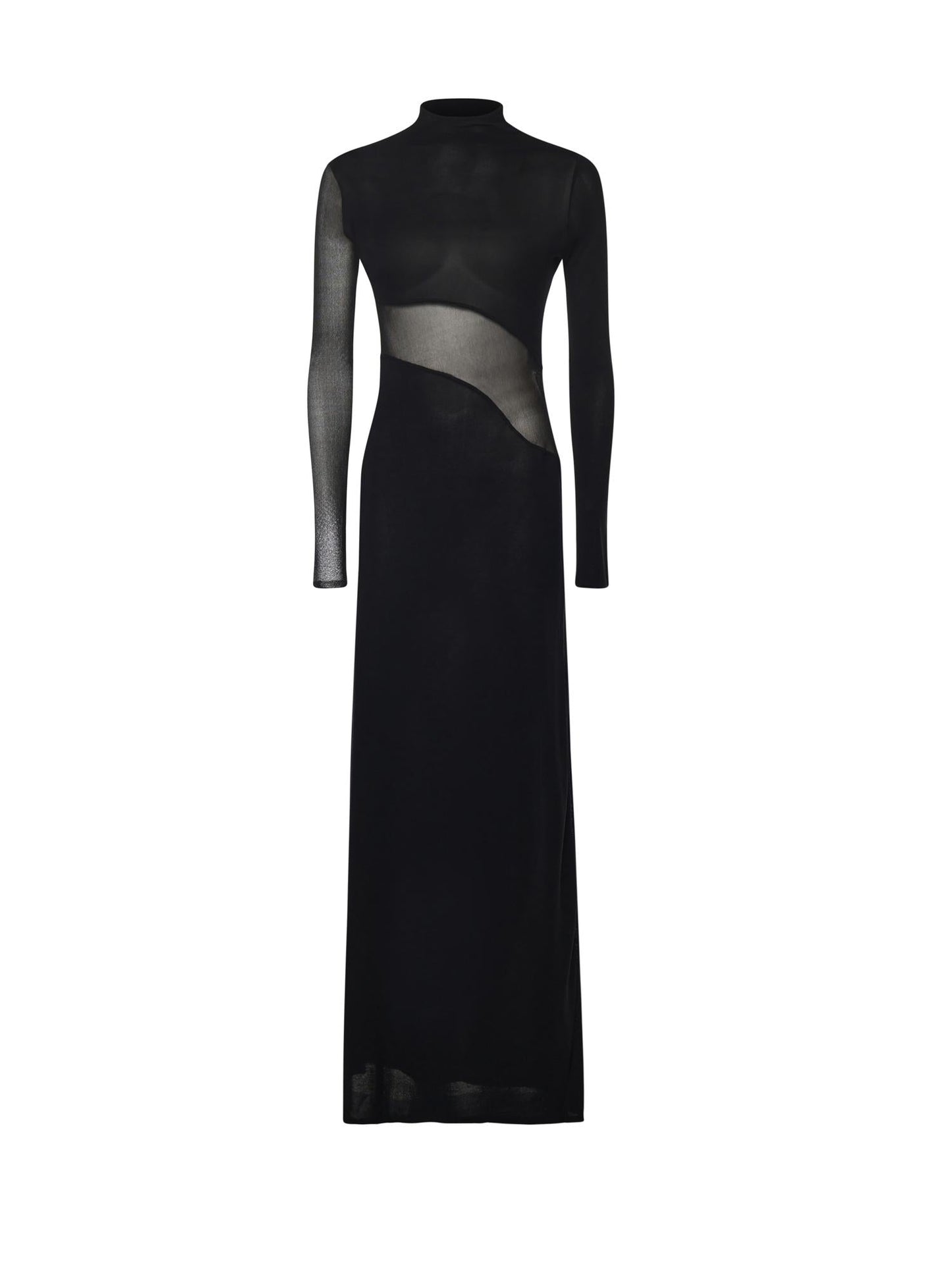 Abito con cut-out in maglia di seta