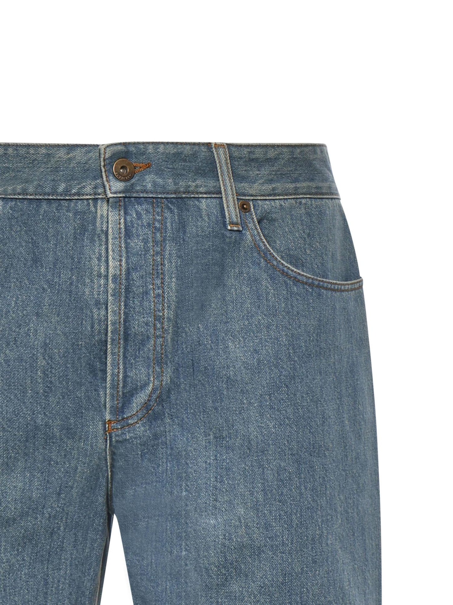 Jeans dritti con risvolti Check