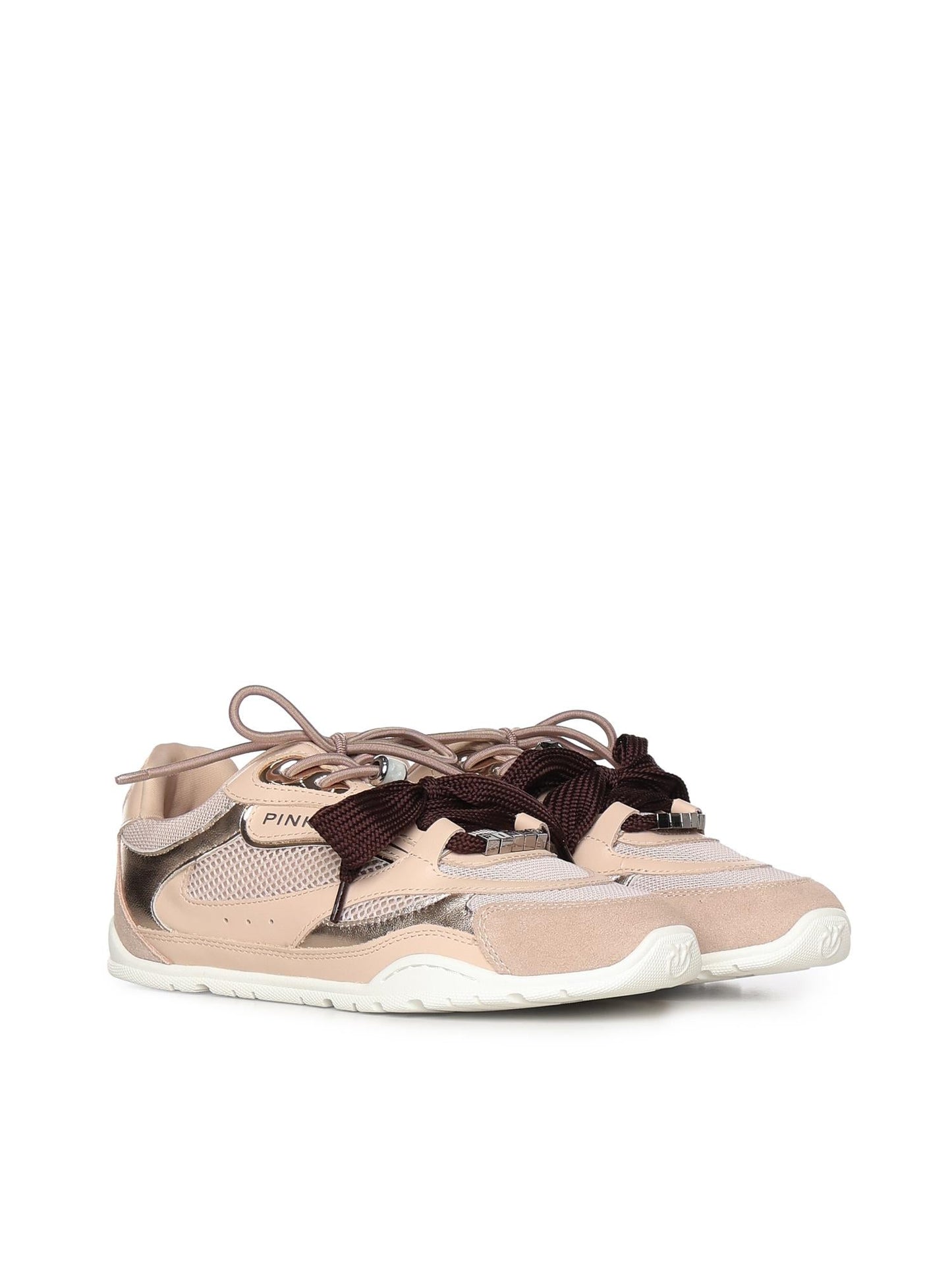 Sneakers con lacci doppi e applicazioni gioiello