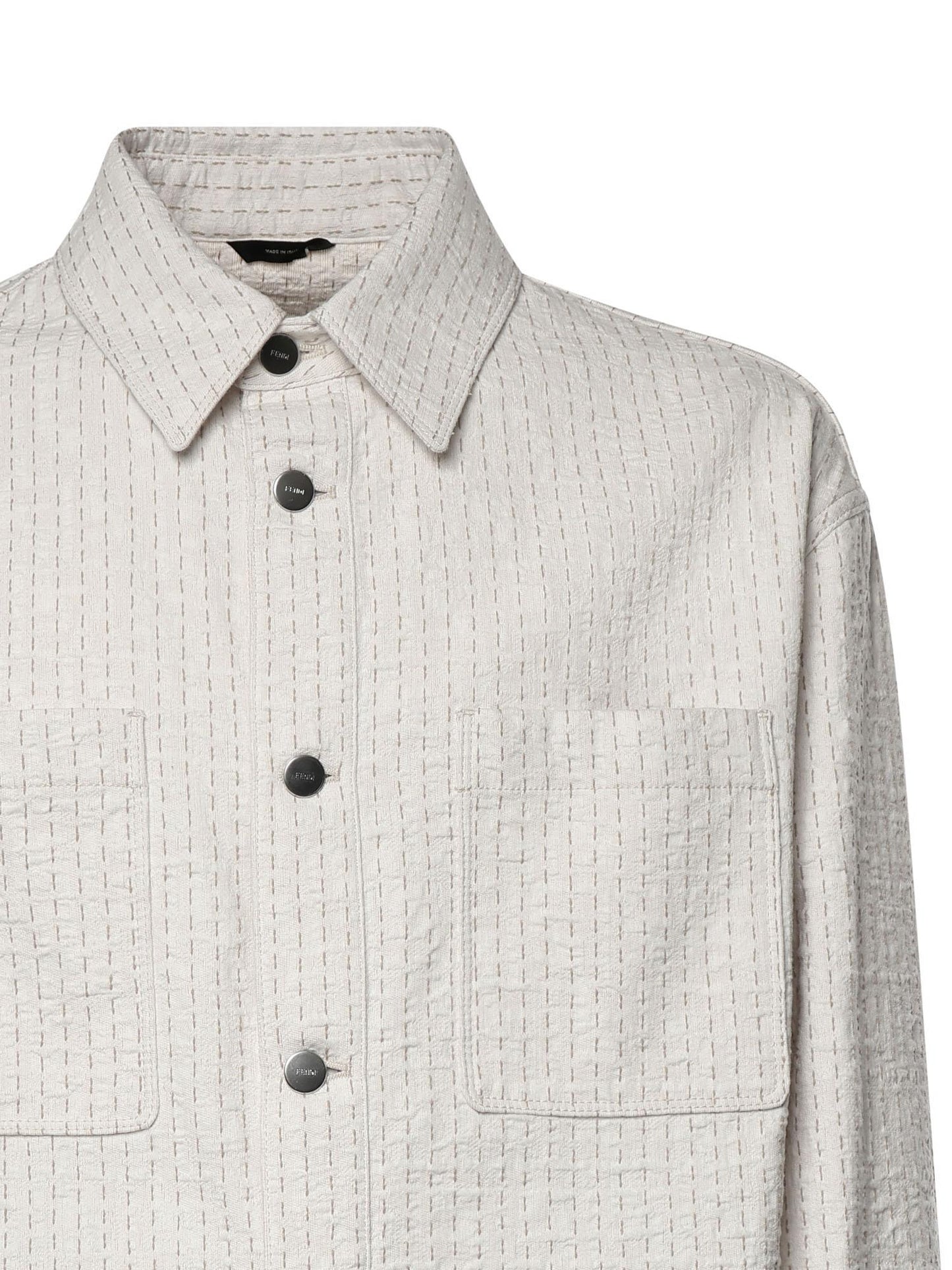 Overshirt in denim con impunture