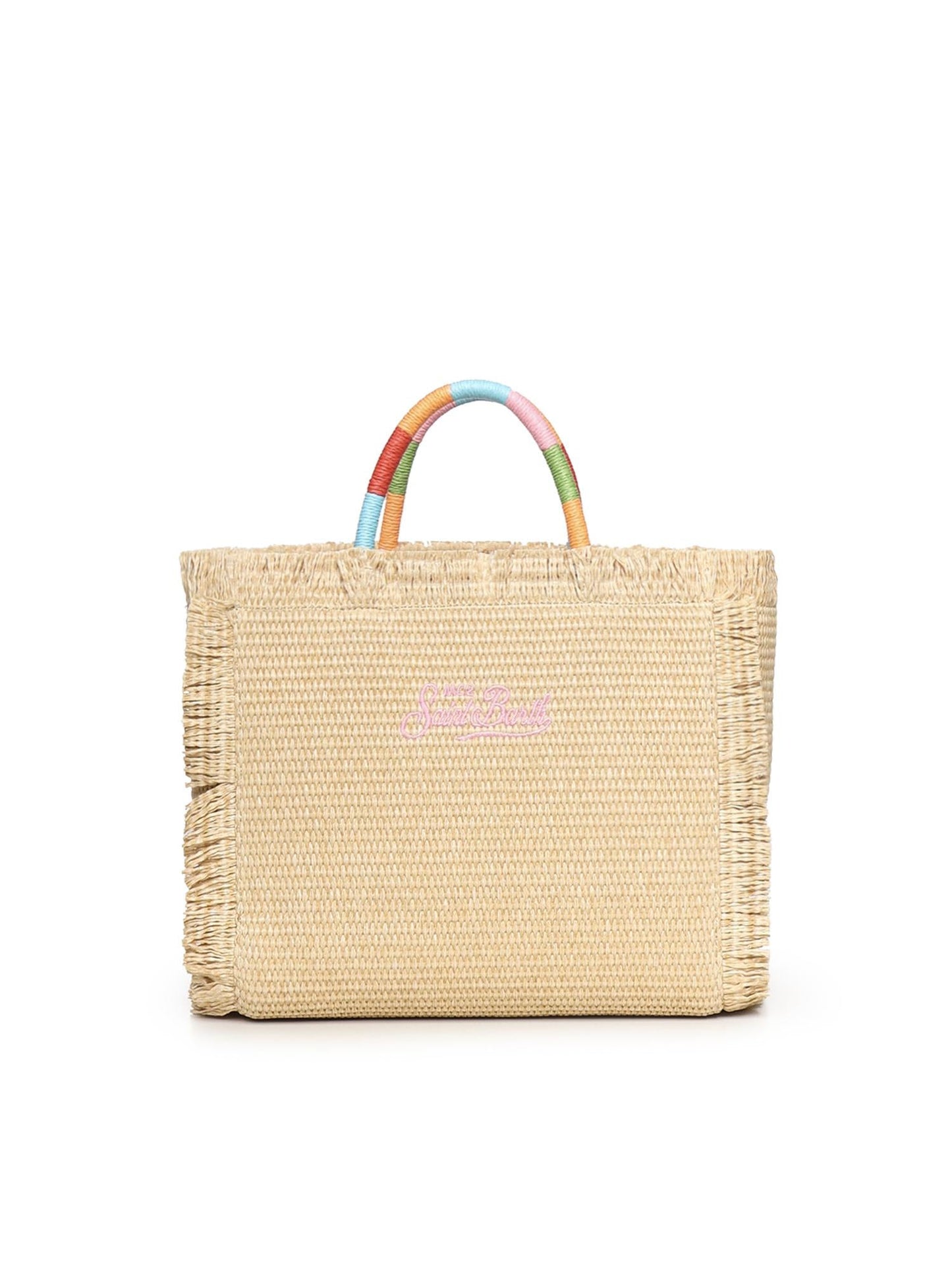 Borsa Colette in tessuto effetto paglia con logo