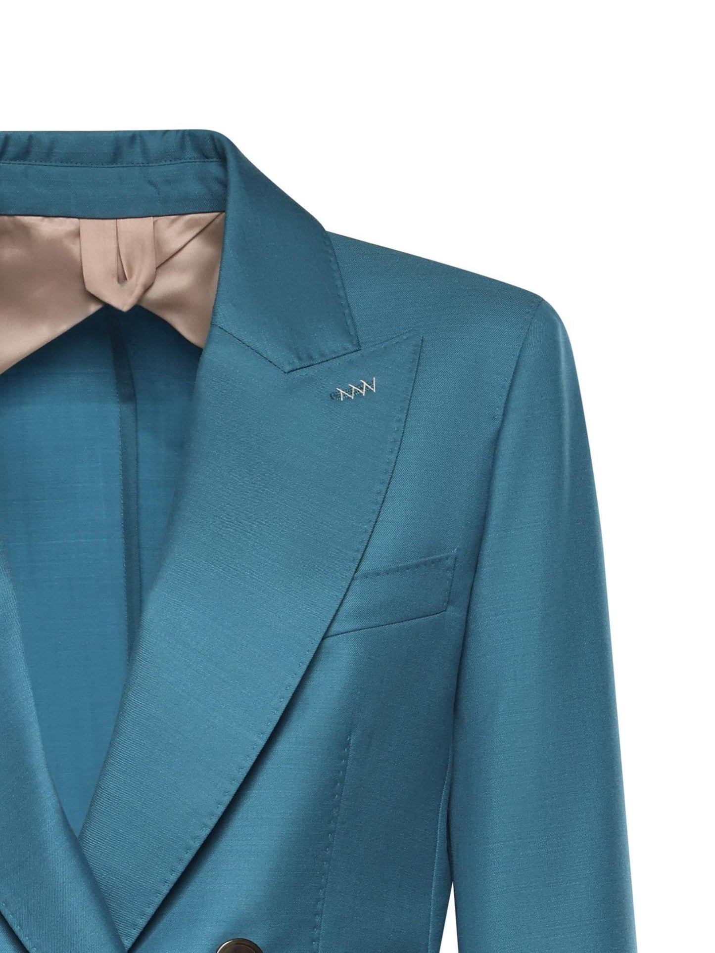 Blazer doppiopetto in lana, mohair e seta
