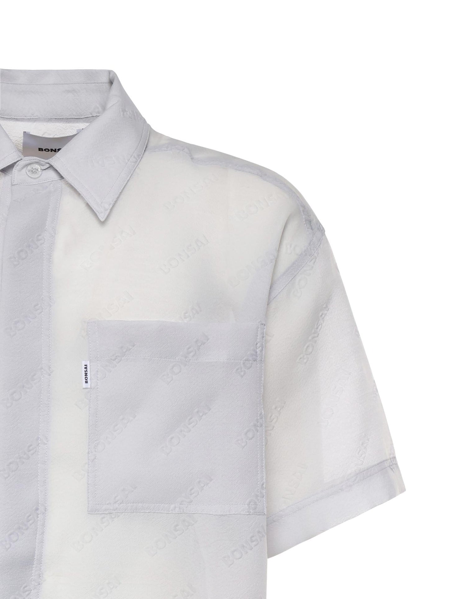 Camicia con logo in misto cotone