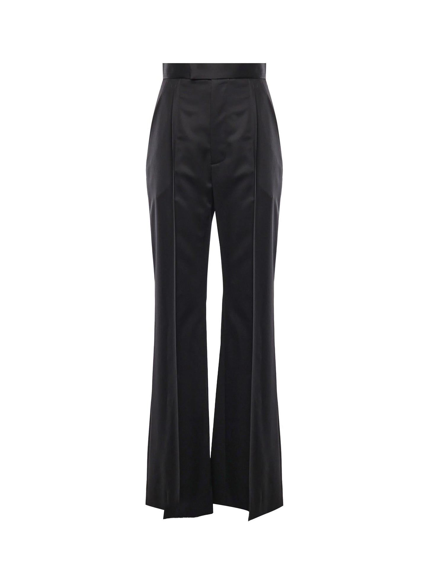 Pantalone a gamba svasata in lana